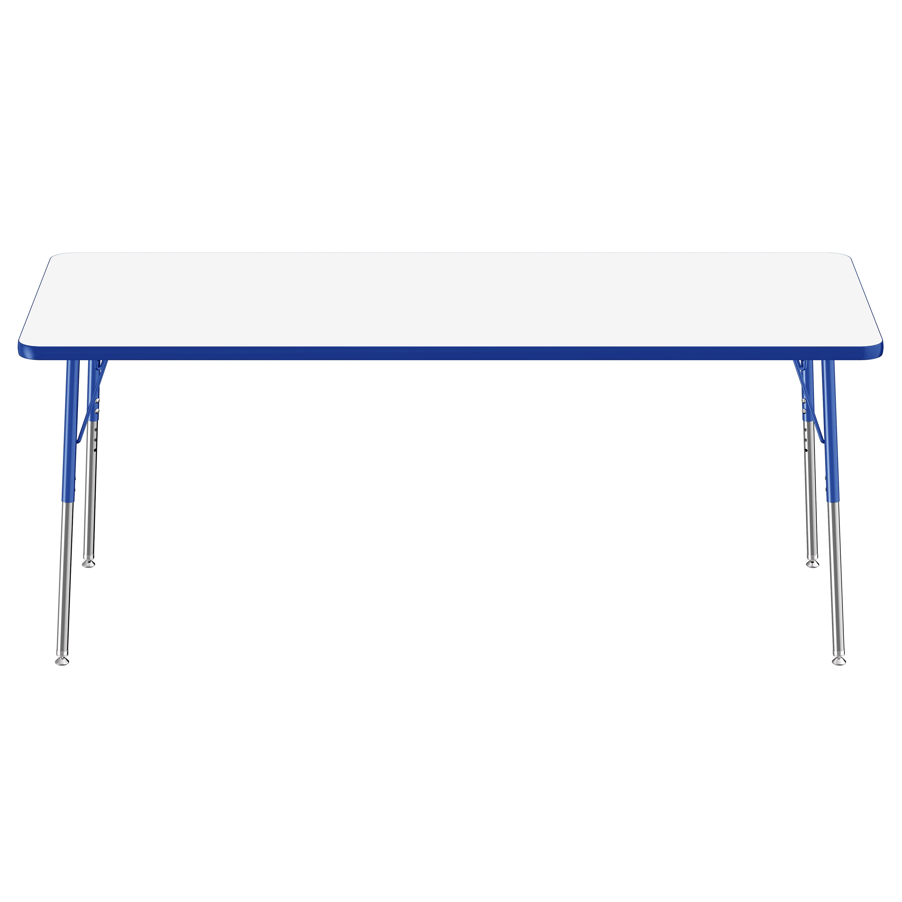 30" x 72" Rectangle Dry-Erase Activity Table with Adjustable Standard Swivel Glide Legs - Whiteboard/Blue