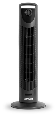 FanFair 30-inch Oscillating Tower Fan, Black