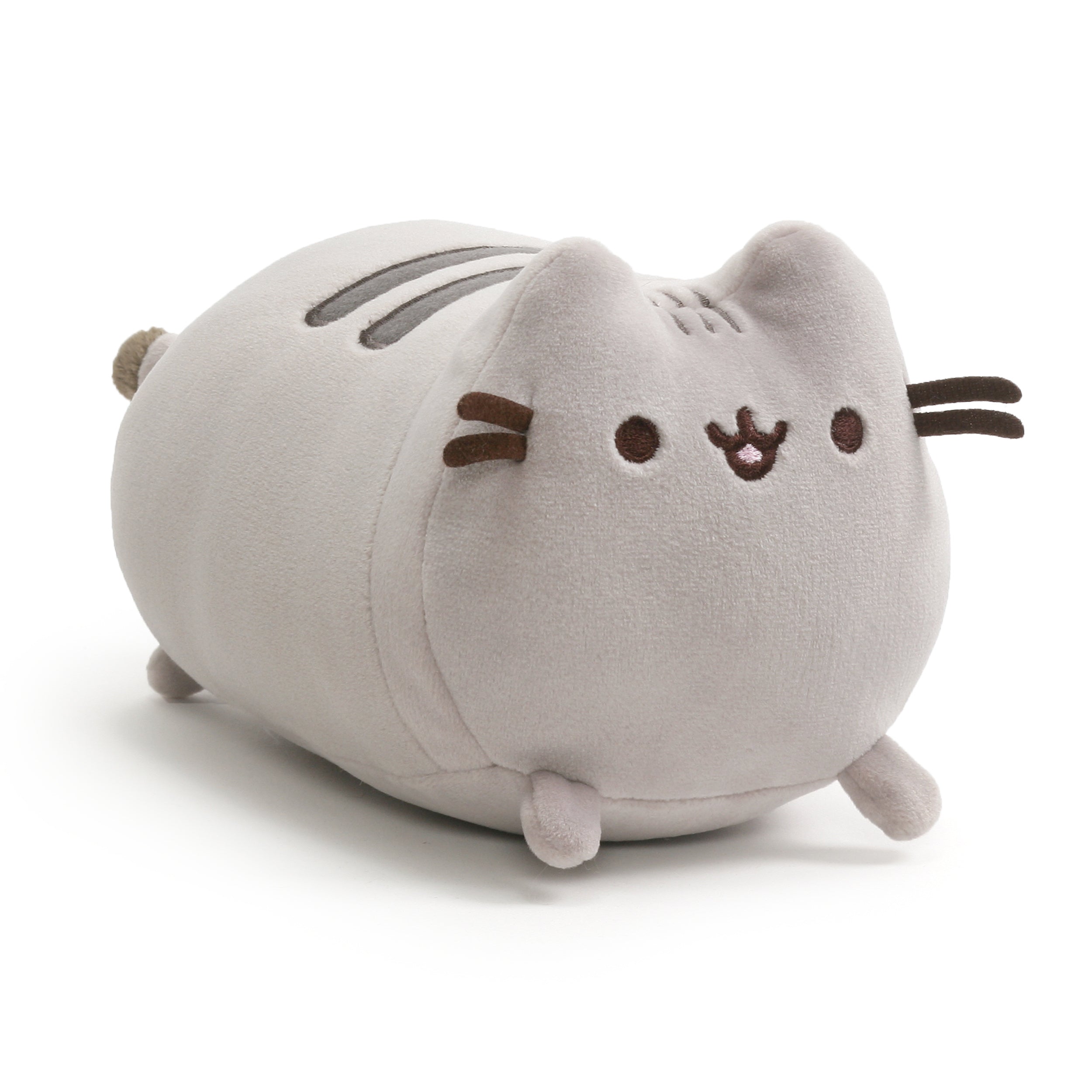 GUND Pusheen the Cat Squisheen Log Plush, Squishy Stuffed Animal for Ages 8 and Up, Gray, 6”