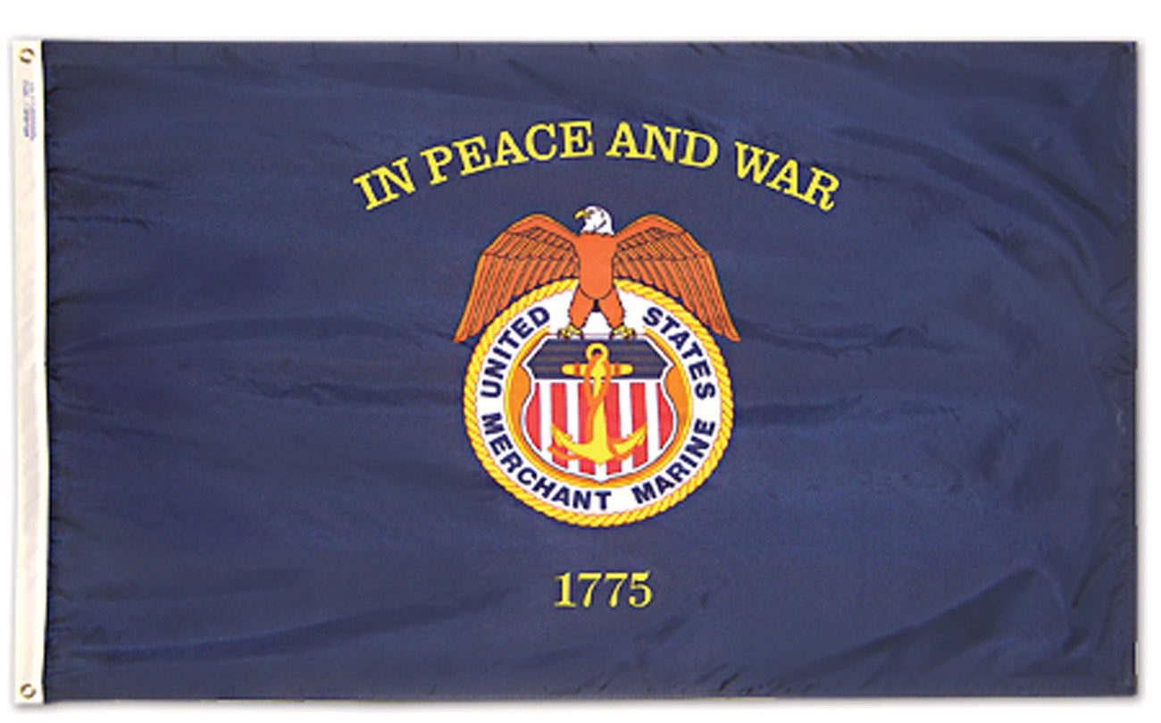 Merchant Marine Flag 3x5 ft. Nylon Dyed Design