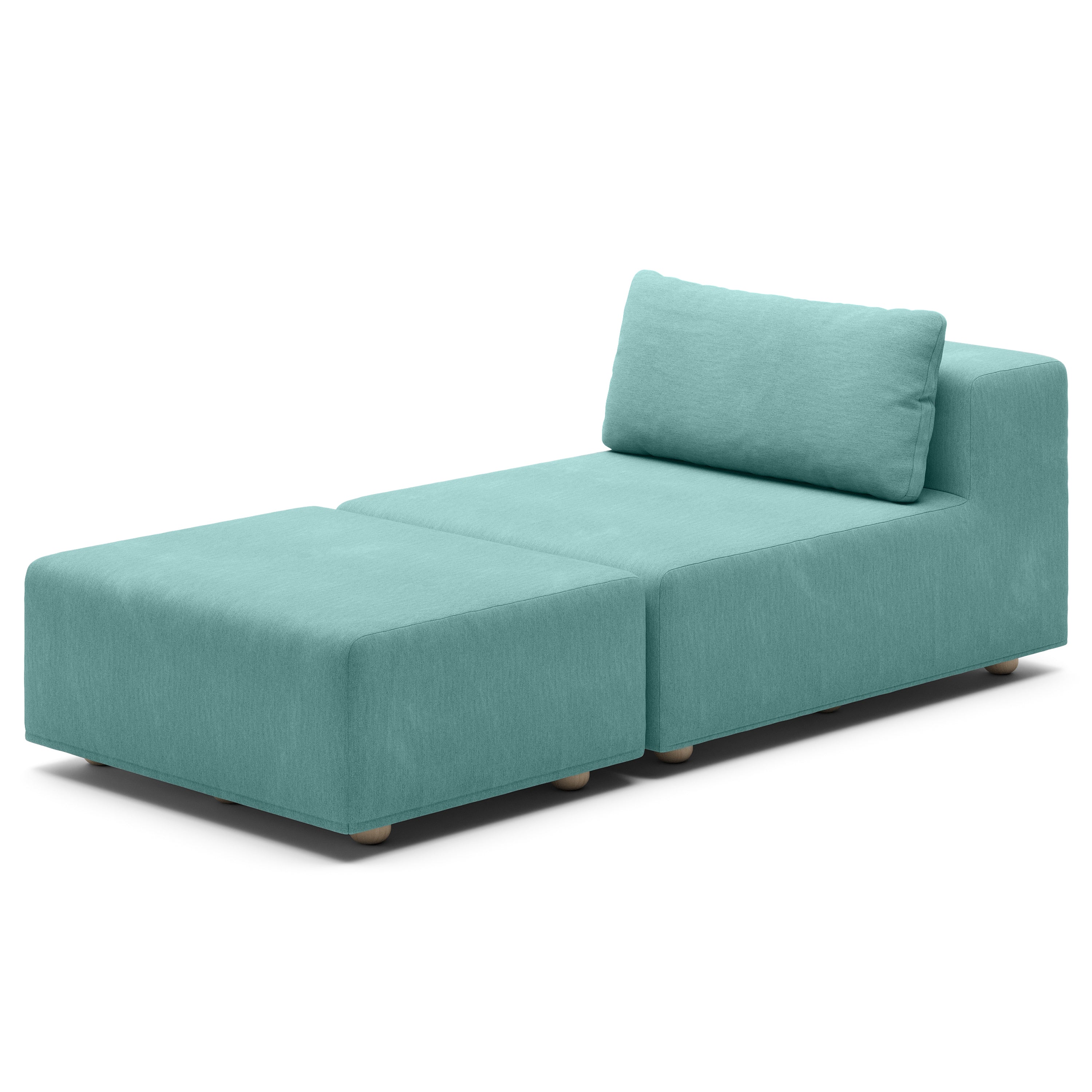 Jaxx Vada Outdoor Sun Lounger – Luxury Modular Chaise & Ottoman with Sunbrella Fabric & Waterproof Cover - Sunbrella Breeze