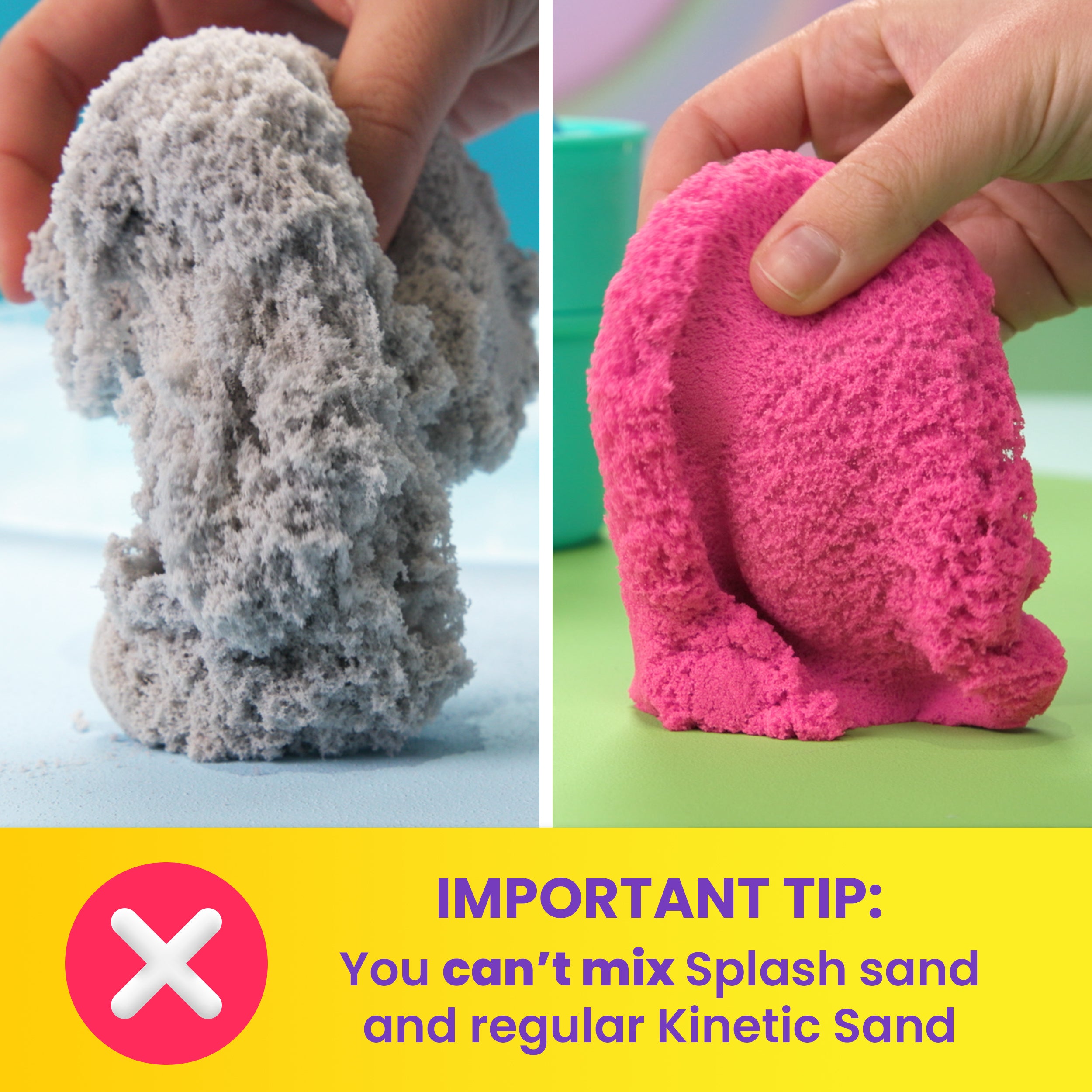 Kinetic Sand Splash, 1.5lb White-Pink Color-Change Play Sand & Character Mold, Resealable Bag, Toddler Toys, Kids Toys for Girls & Boys Ages 3 and up