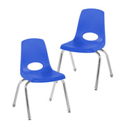 14" Stack Chair with Swivel Glides - Blue