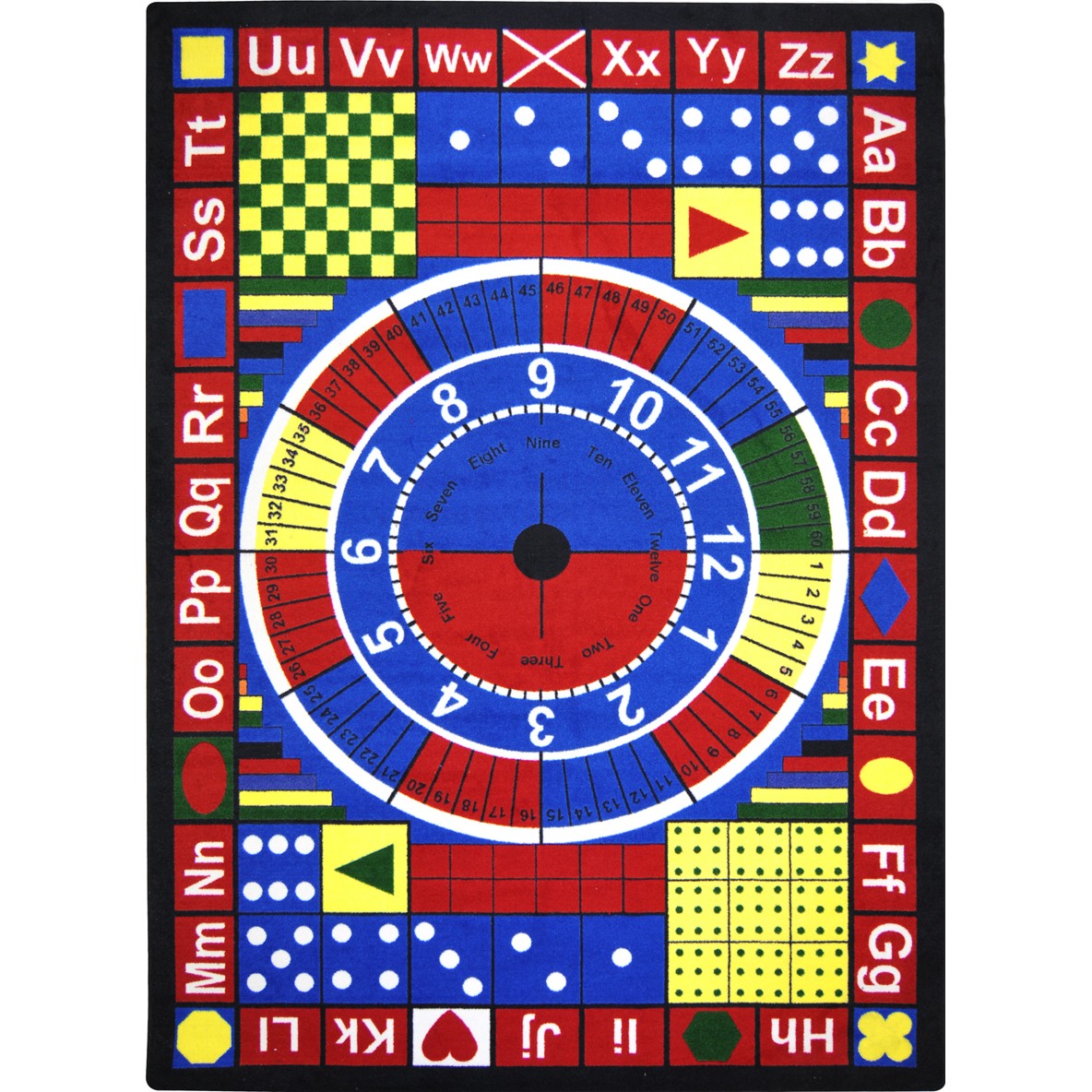 Teach-A-Tot 5'4" x 7'8" area rug in color Multi