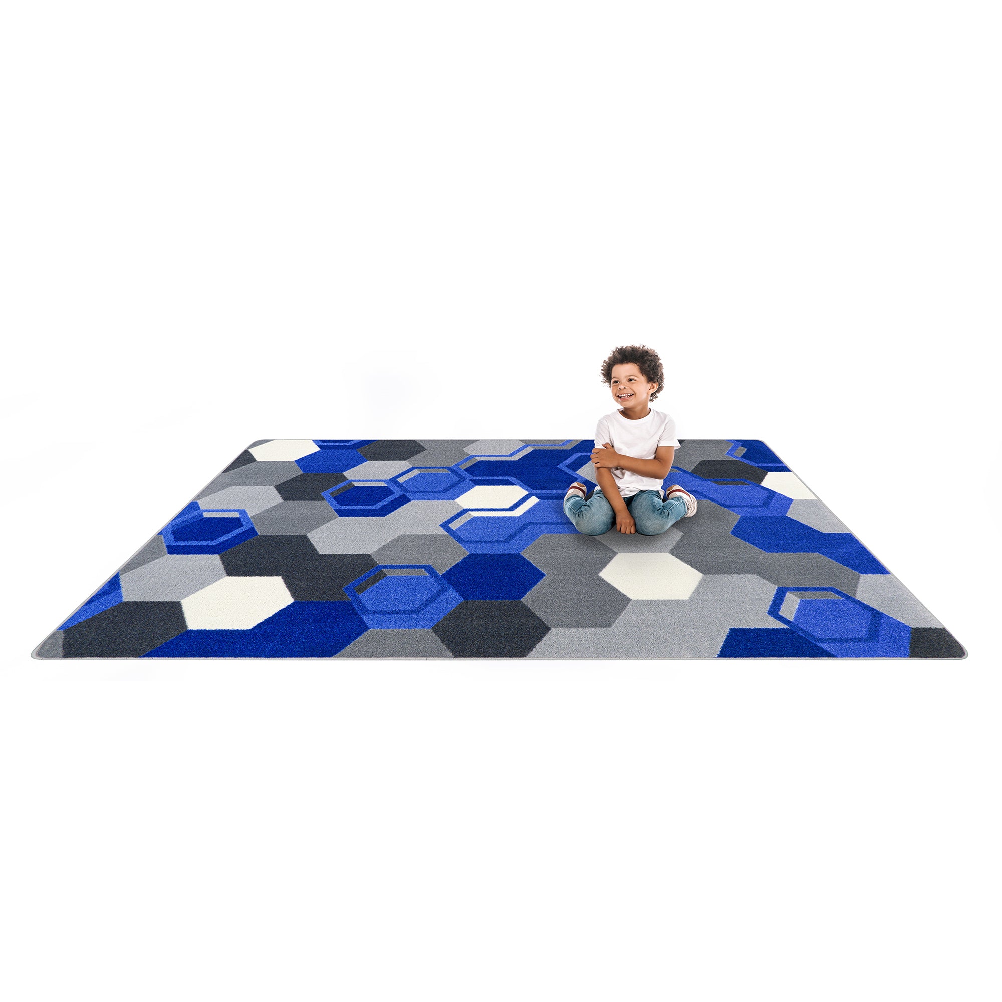 Team Up 5'4" x 7'8" area rug in color Blue