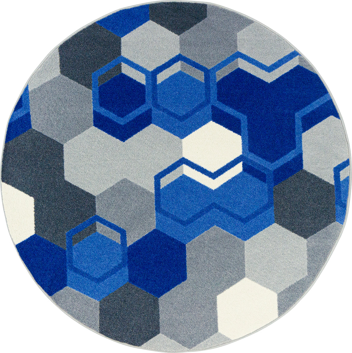 Team Up 7'7" Round area rug in color Blue