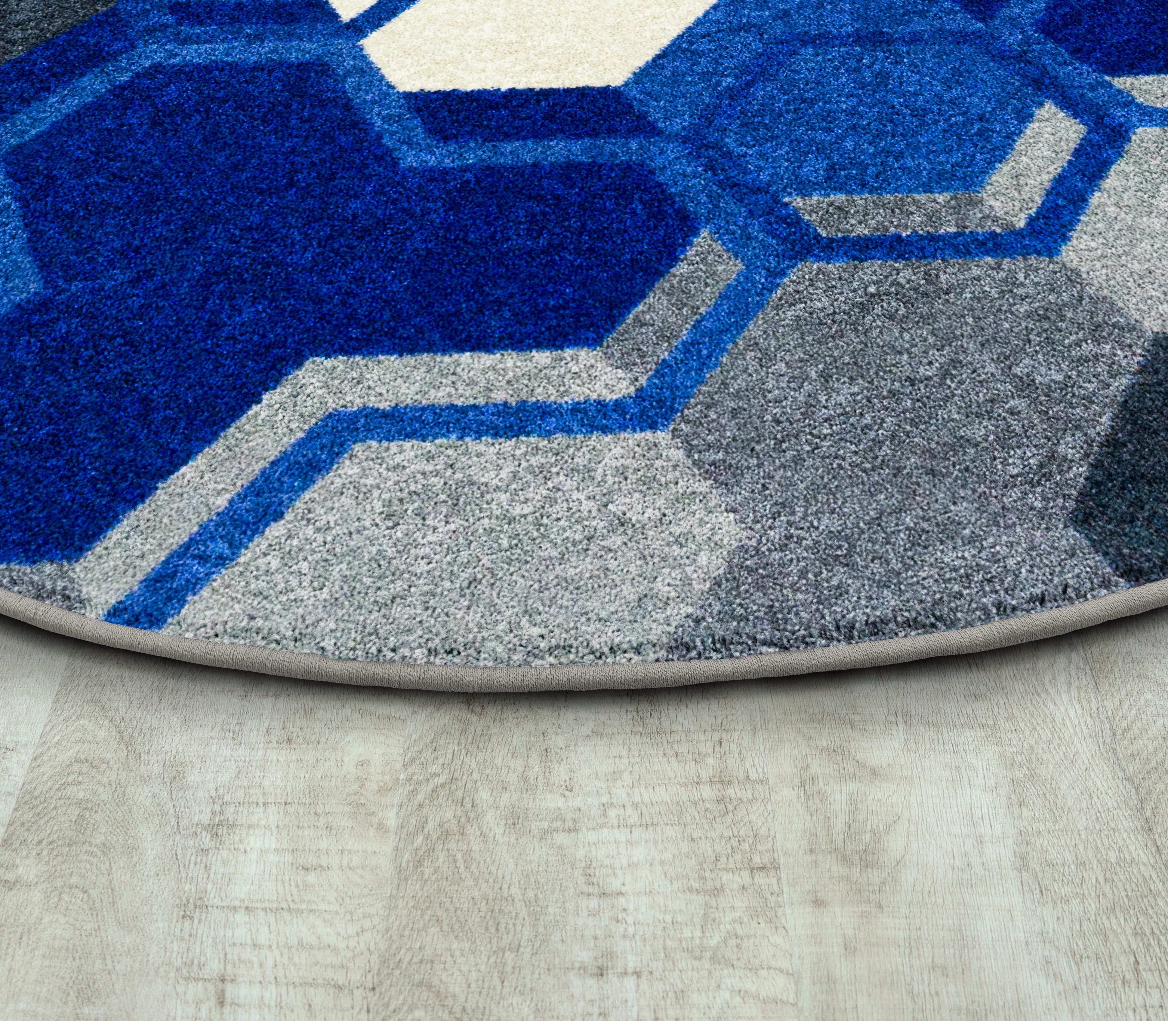 Team Up 13'2" Round area rug in color Blue