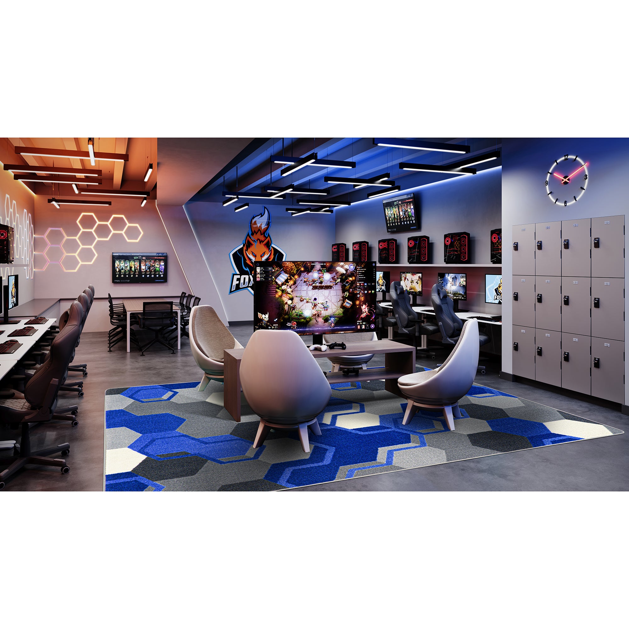 Team Up 5'4" x 7'8" area rug in color Blue