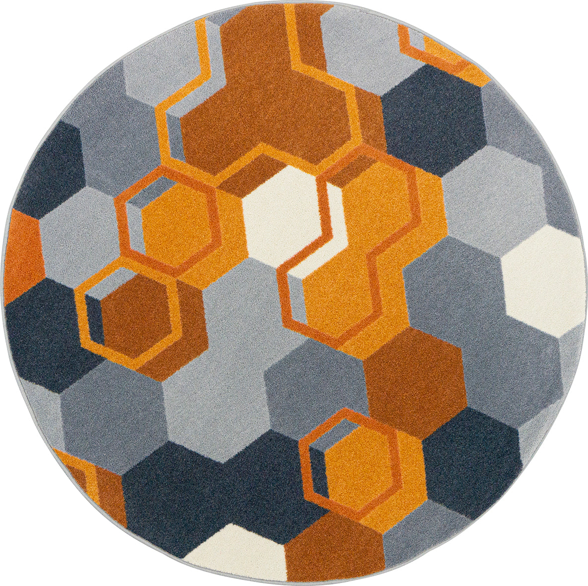Team Up 5'4" Round area rug in color Orange