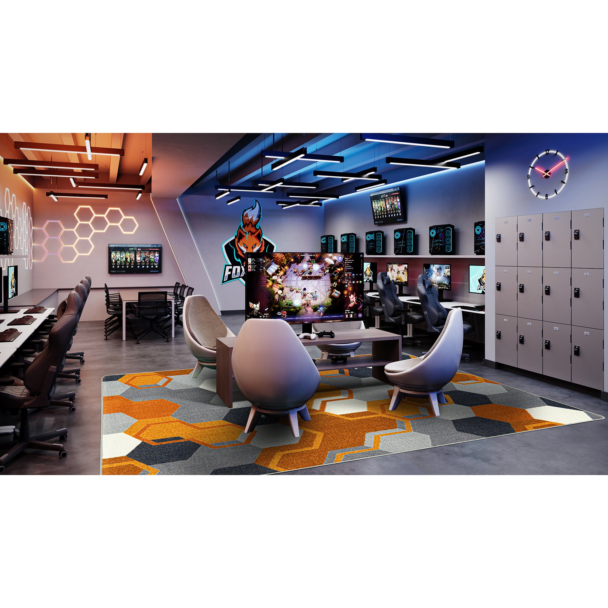 Team Up 5'4" x 7'8" area rug in color Orange