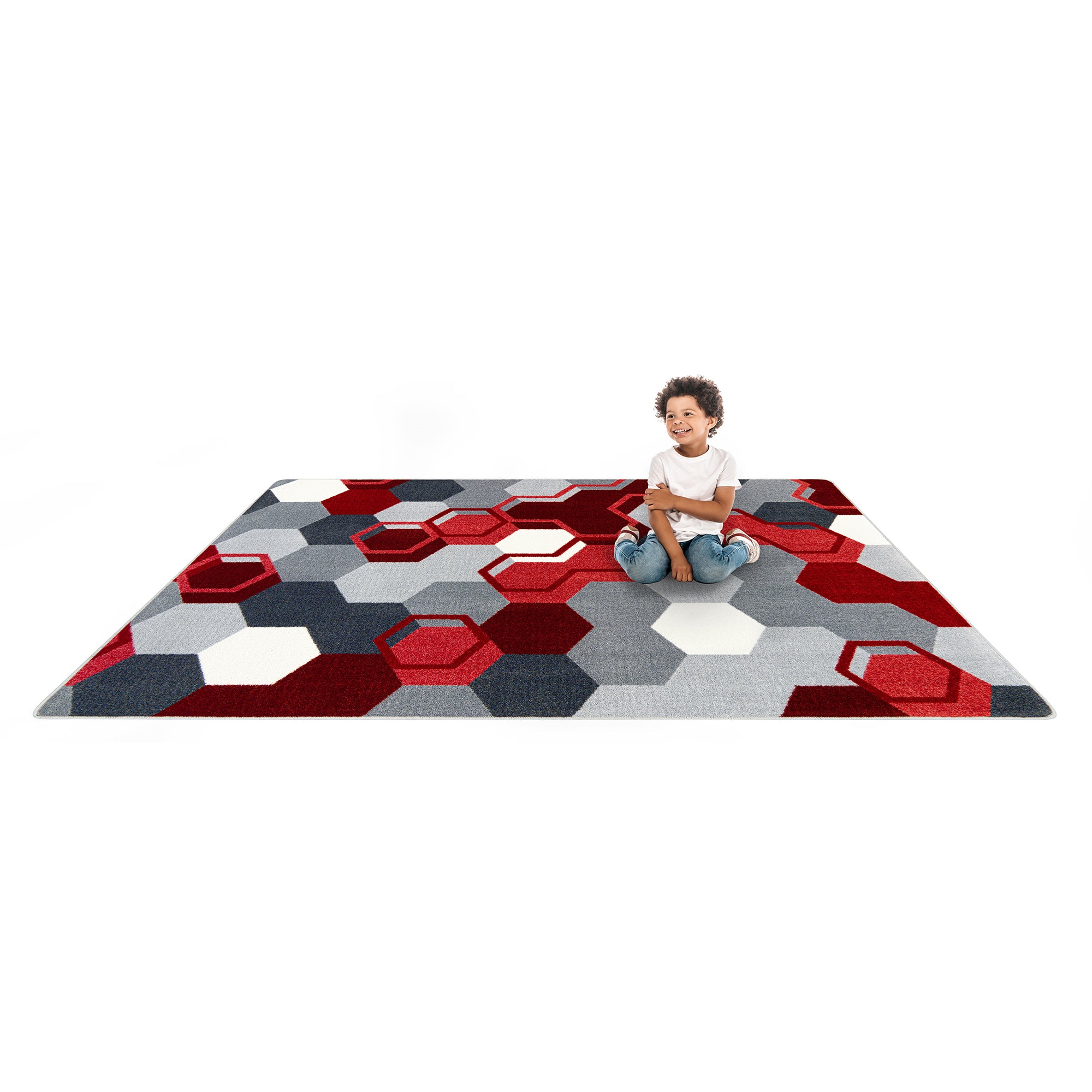 Team Up 5'4" x 7'8" area rug in color Red