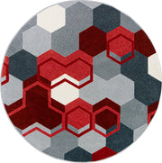 Team Up 13'2" Round area rug in color Red