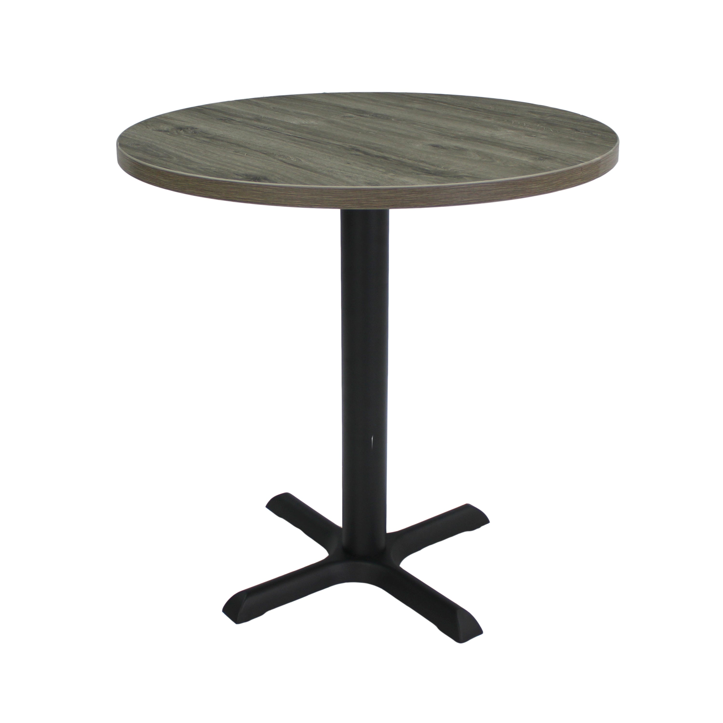30" Round Cafe Bistro Table - Gray Wood/Black