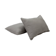 Presidio 12" x 20" Lumbar Indoor/Outdoor Pillow with Piping, 2-Piece - Gray