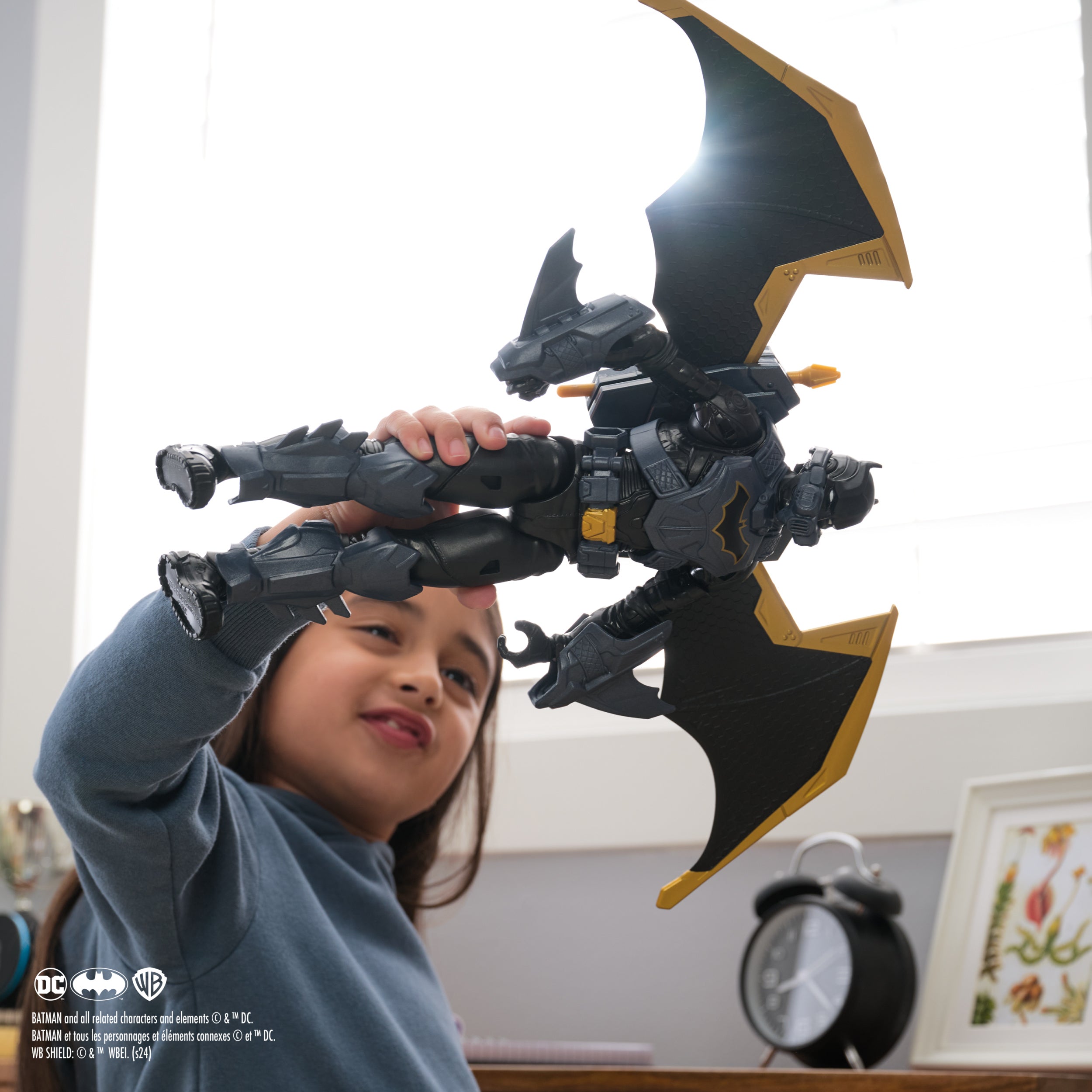 Batman Adventures, 12-inch Night Sky Batman Action Figure with Expandable Wings, Kids Toys for Boys and Girls Age 3 and Up
