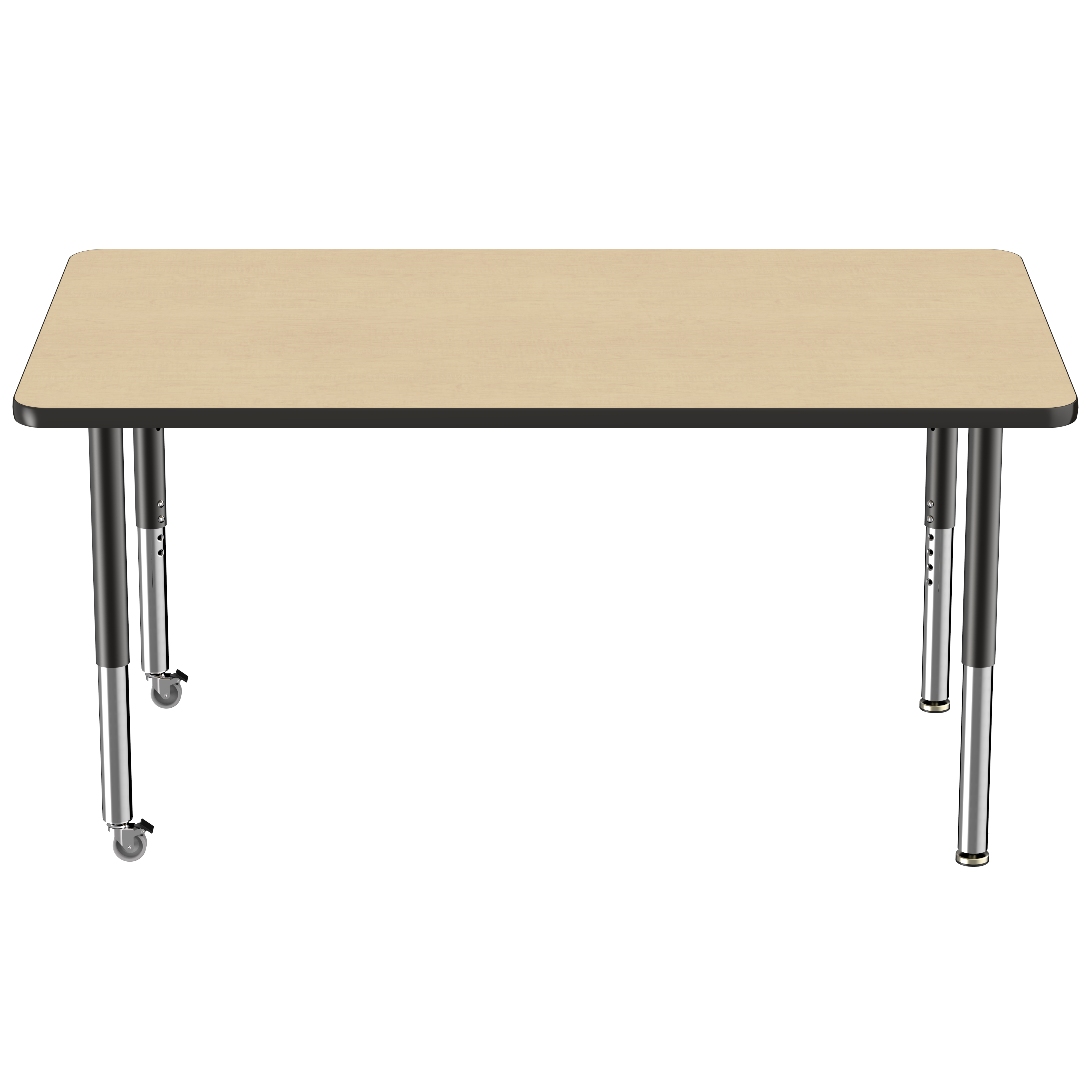36" x 60" Rectangle T-Molding Activity Table with Adjustable Super Legs - Maple/Black