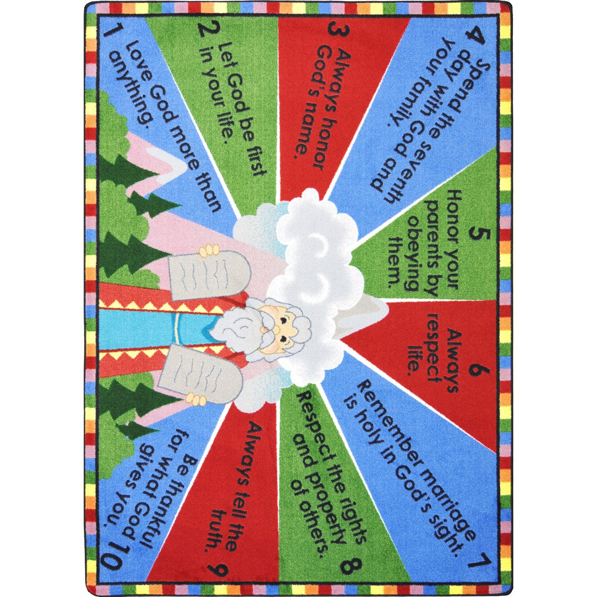 Ten Commandments 3'10" x 5'4" area rug in color Multi