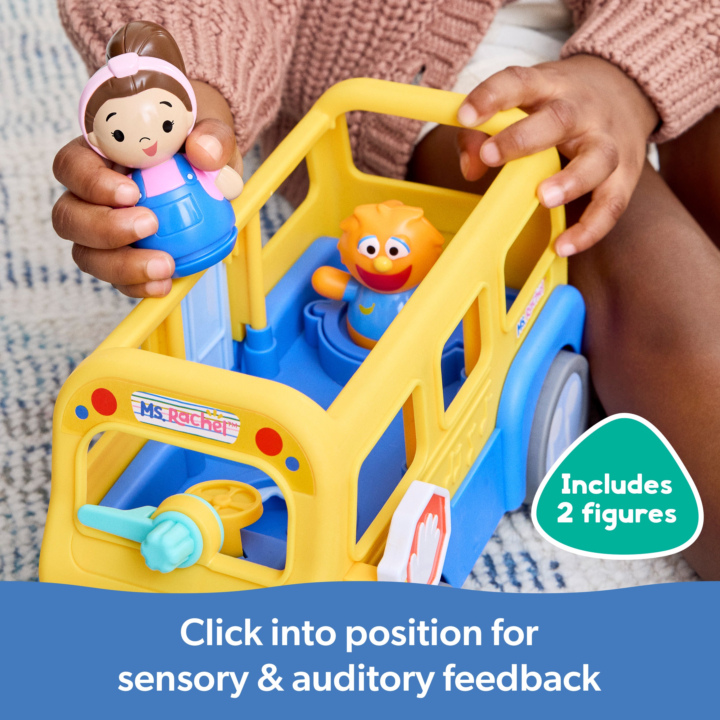 Ms. Rachel Official My First Learning Electronic School Bus with 2 Figures, Music & Sounds, Educational Toys & Toddler Toys for Girls & Boys Ages 1-3+