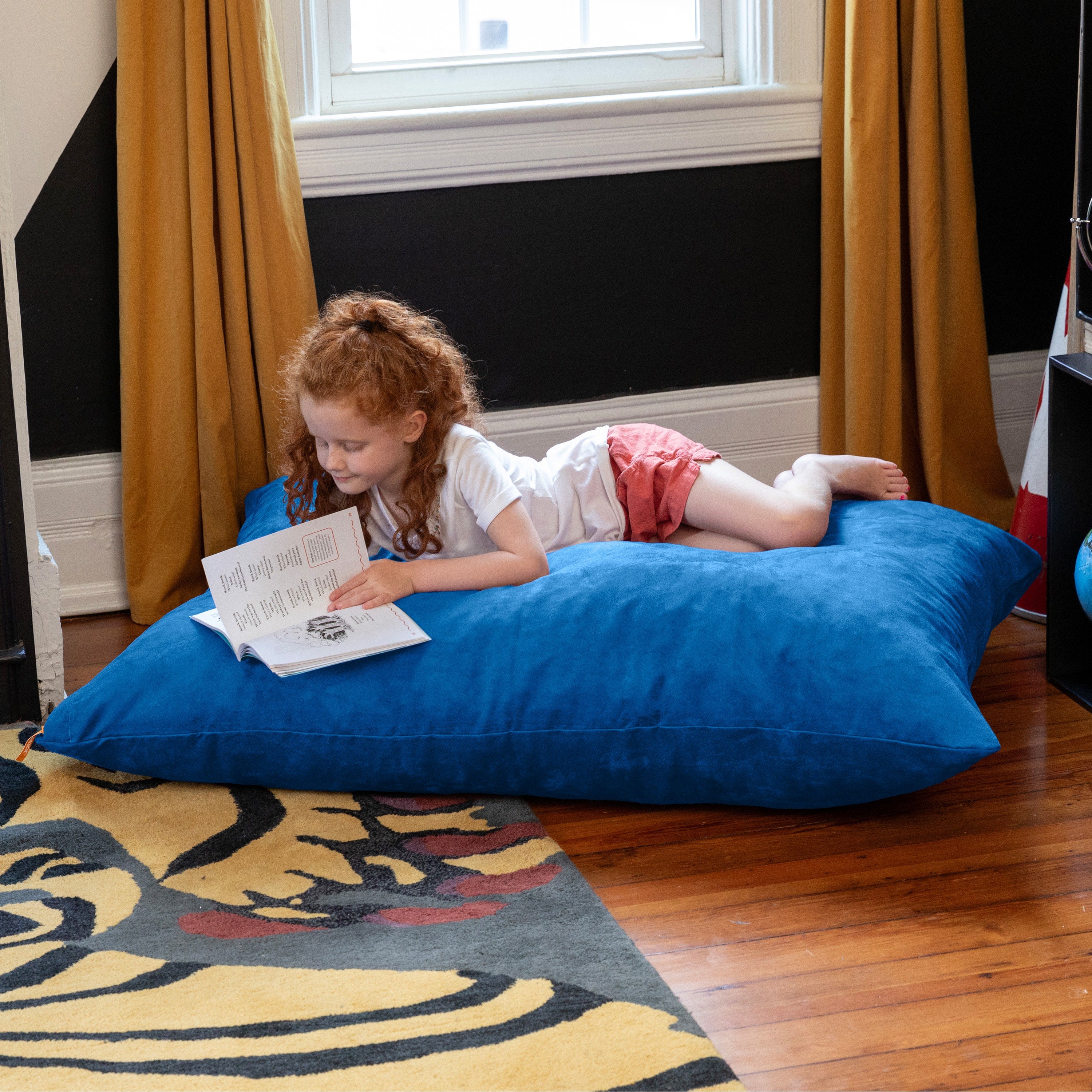 Jaxx 3.5 Ft Pillow Saxx Kids Bean Bag, Blueberry