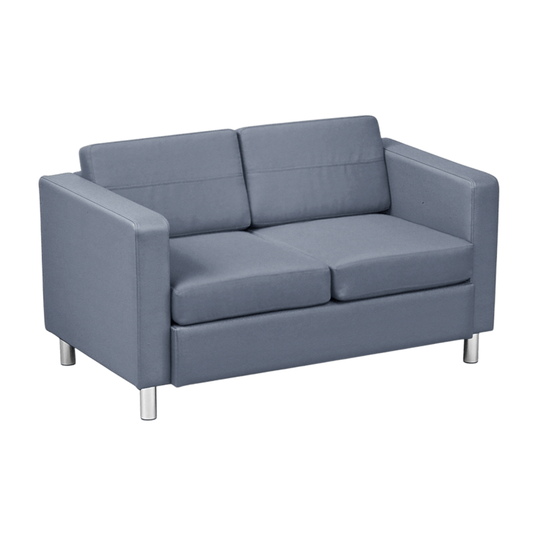 Atlantic Loveseat With Dual Charging Station In Dillon Snow Fabric