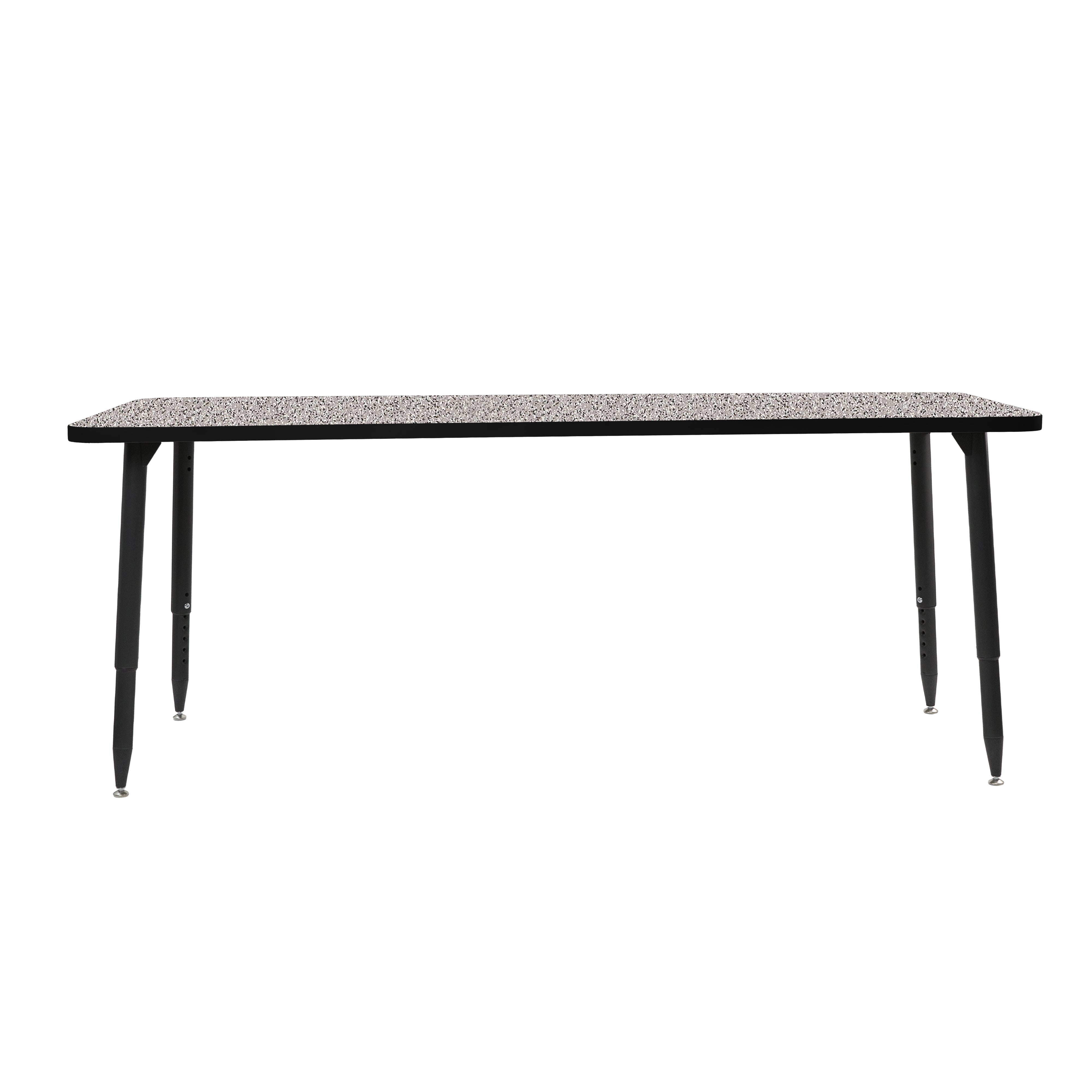 Adapte 30" x 72" Rectangle Activity Table with Adjustable Tapered Legs - Gray/Black