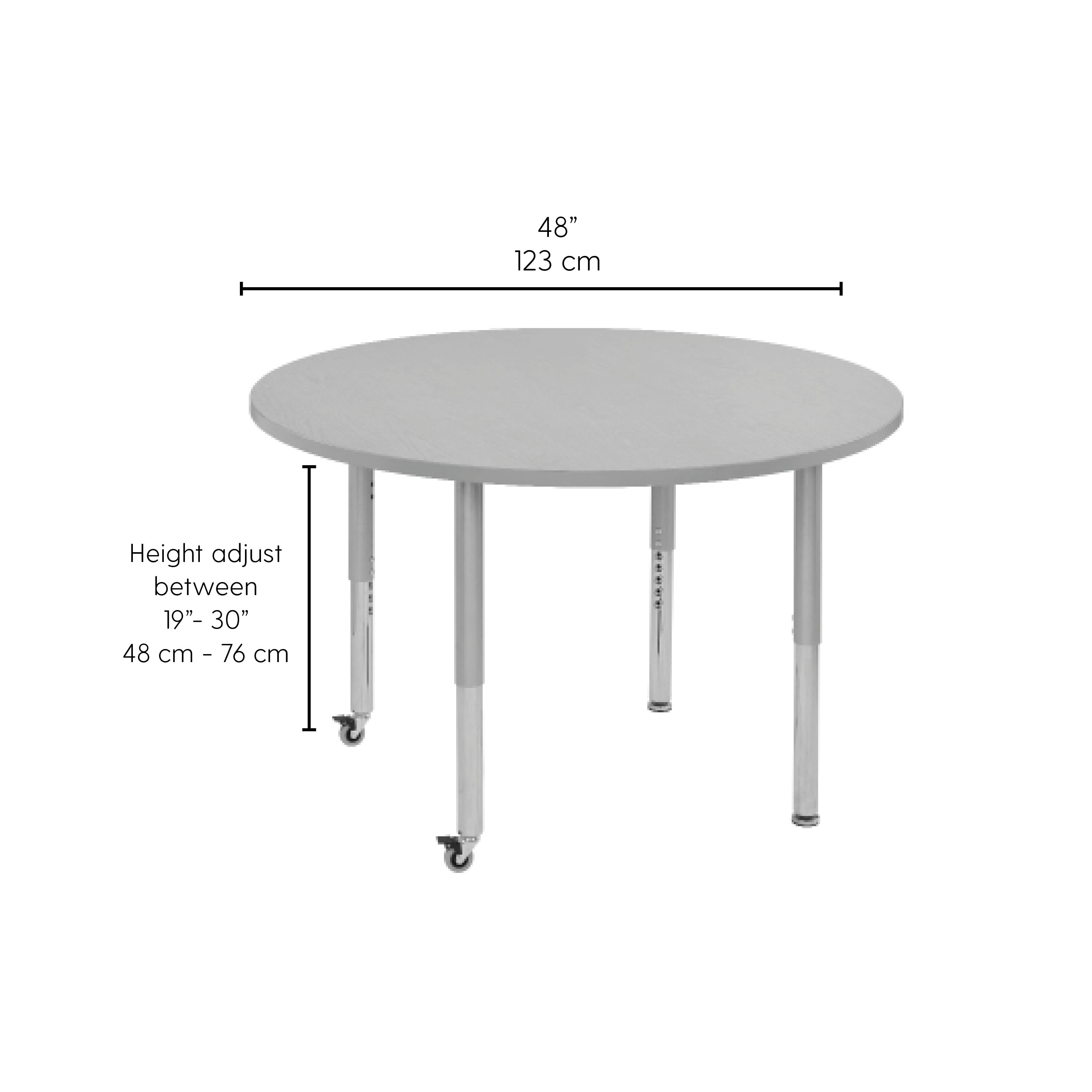48" Round Collaborative Dry-Erase Activity Table with Adjustable Super Legs - Whiteboard/Black