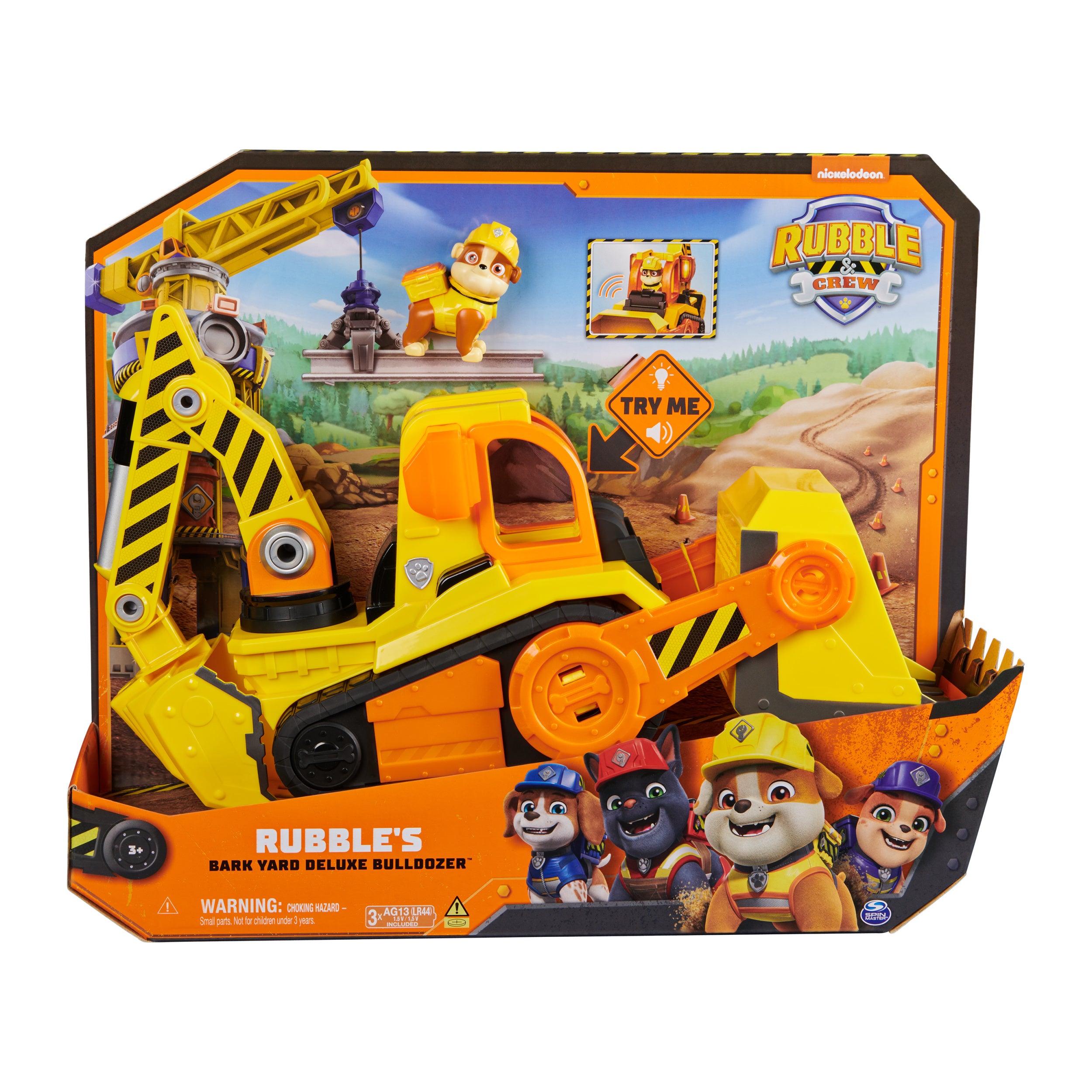 Rubble & Crew, Bark Yard Deluxe Bulldozer Construction Truck Toy with Lights, Sounds & Rubble Action Figure, Kids Toys for Boys & Girls Ages 3+