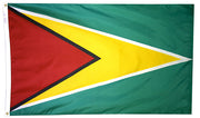 Guyana Flag 2x3 ft. Nylon SolarGuard Nyl-Glo 100% Made in USA to Official United Nations Design Specifications.