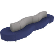 Pro Series Connect Curved Swell Seating, 16-Piece Set - Navy/Gray