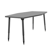 Adapte 34" x 60" Long Hexagon Thermofused Activity Table with Adjustable Tapered Legs - North Sea/North Sea