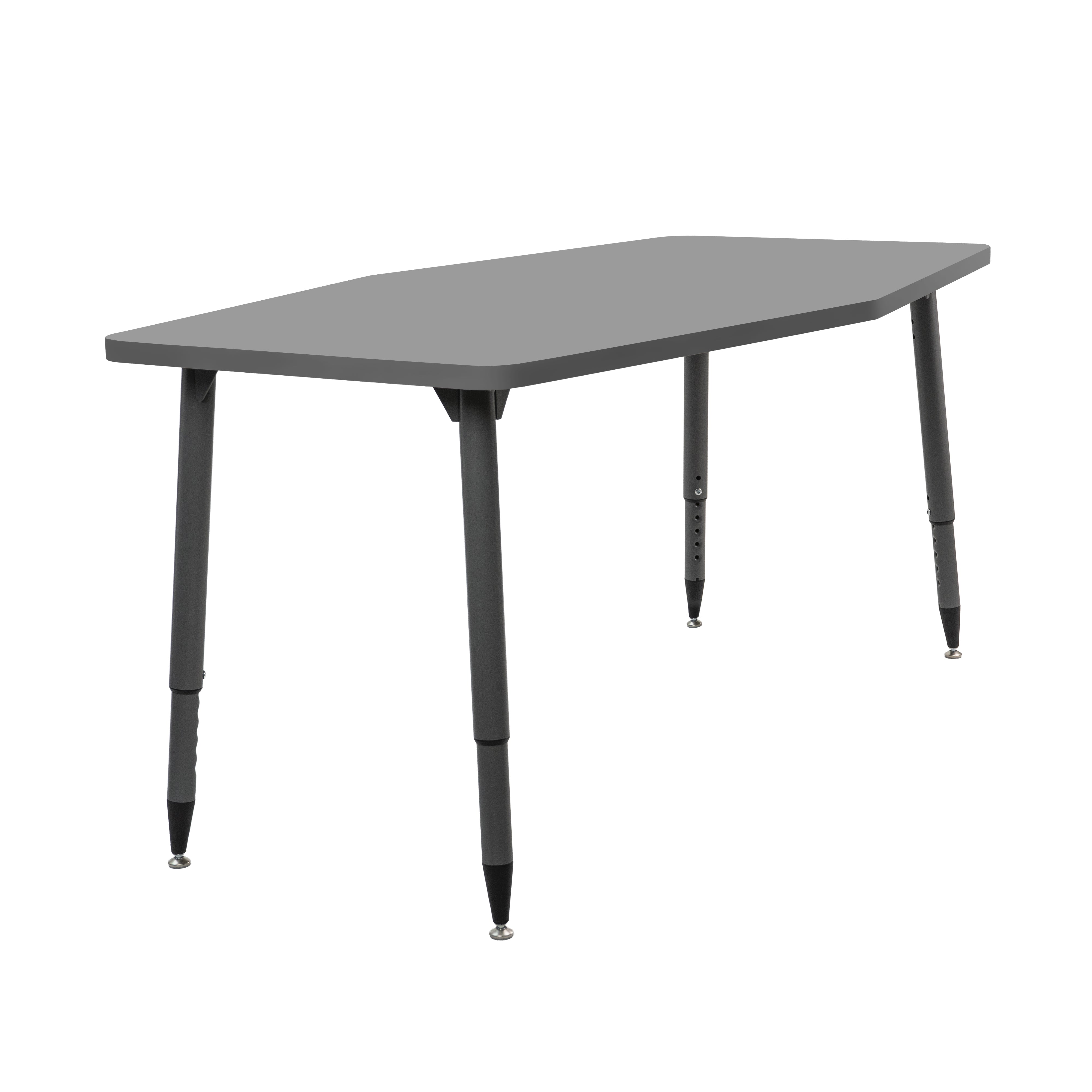 Adapte 34" x 60" Long Hexagon Thermofused Activity Table with Adjustable Tapered Legs - North Sea/North Sea