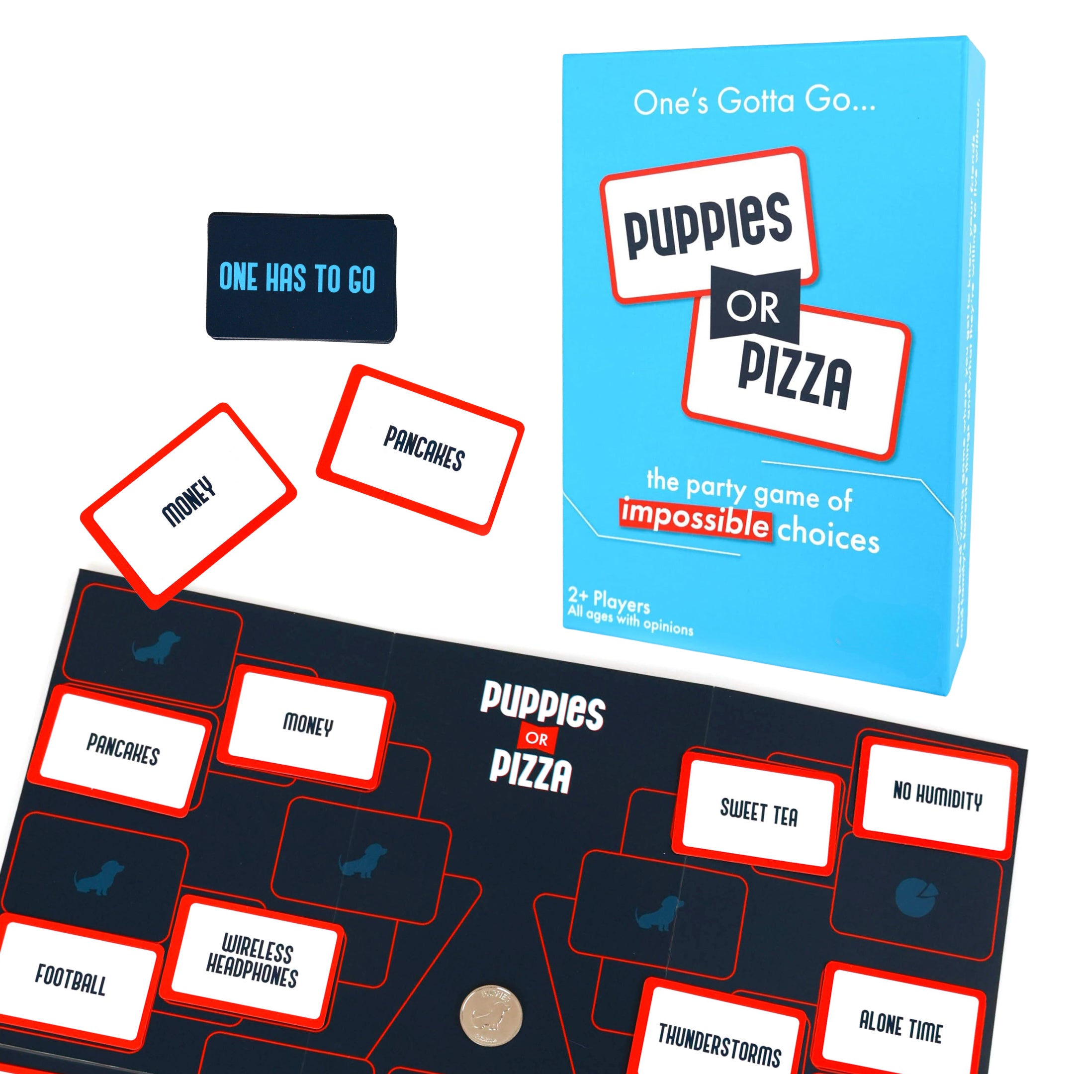 Spin Master Games, SolidRoots Puppies or Pizza? The Card Game of Impossible Choices | Family Games, Adult Games, Travel Games, Camping Games | Party Games for Adults & Kids Ages 8+