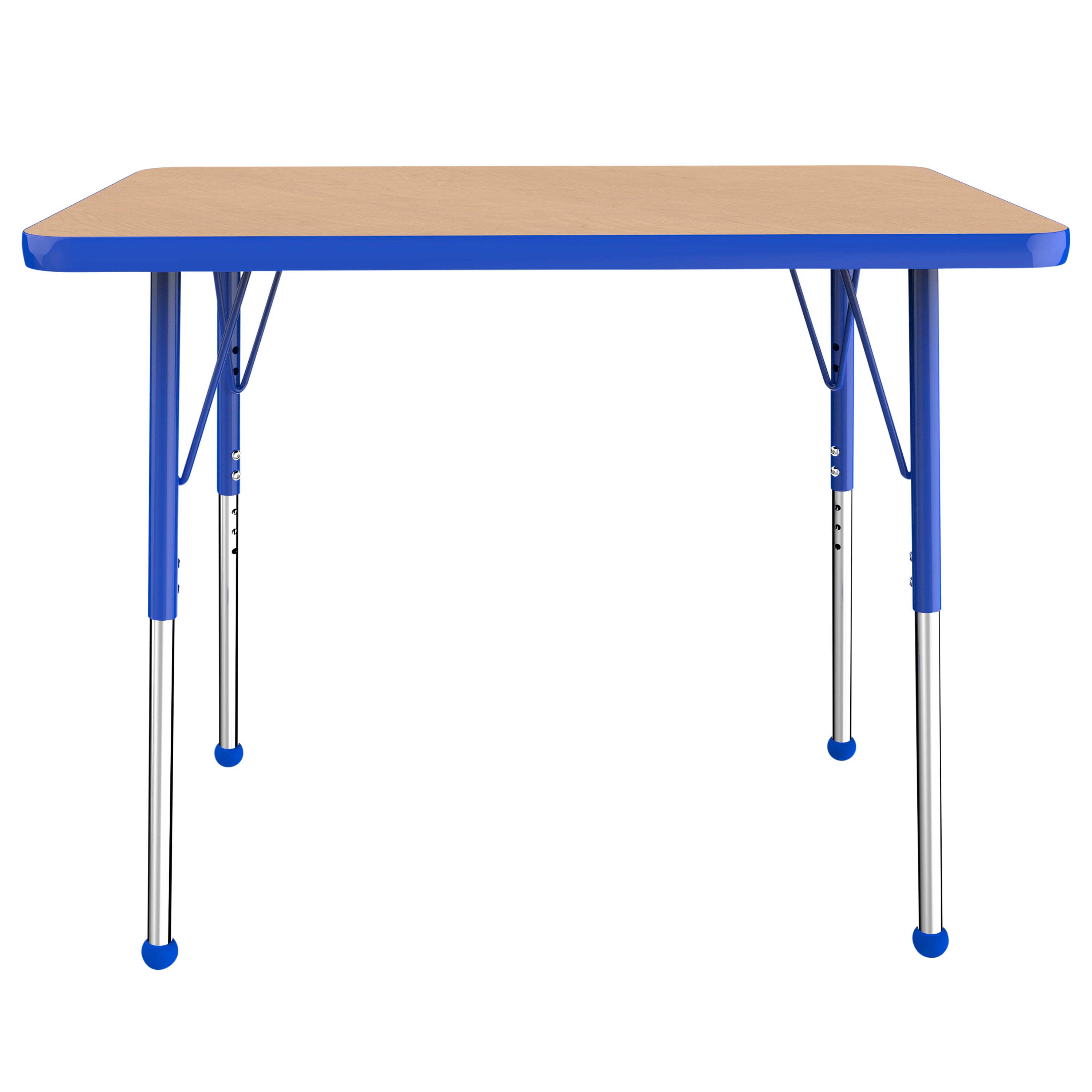 24" x 36" Rectangle T-Molding Activity Table with Adjustable Standard Ball Glide Legs - Maple/Blue