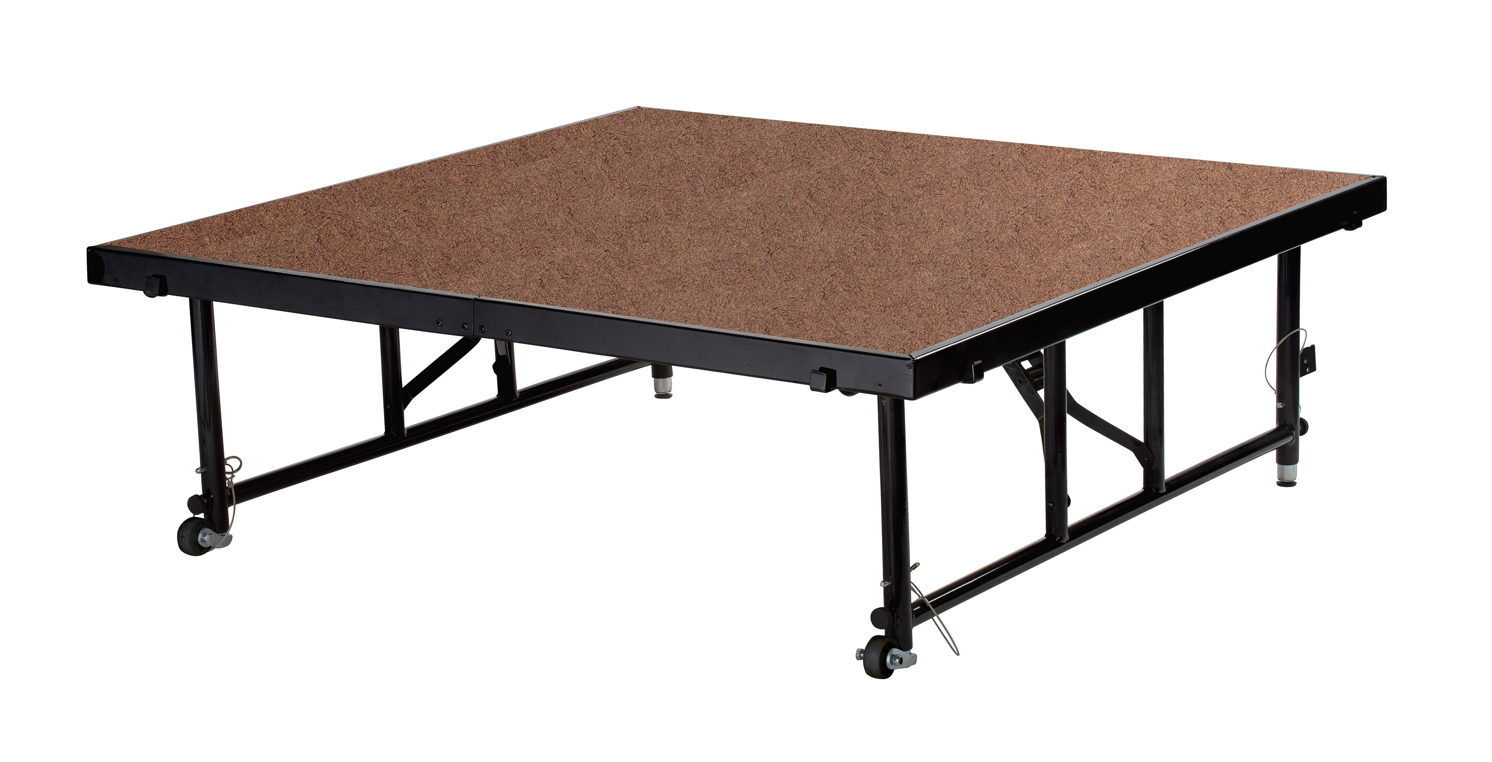 NPS® 24"-32" Height Adjustable 4' x 4' TransFix Stage Platform, Hardboard, Frame Color: Black
