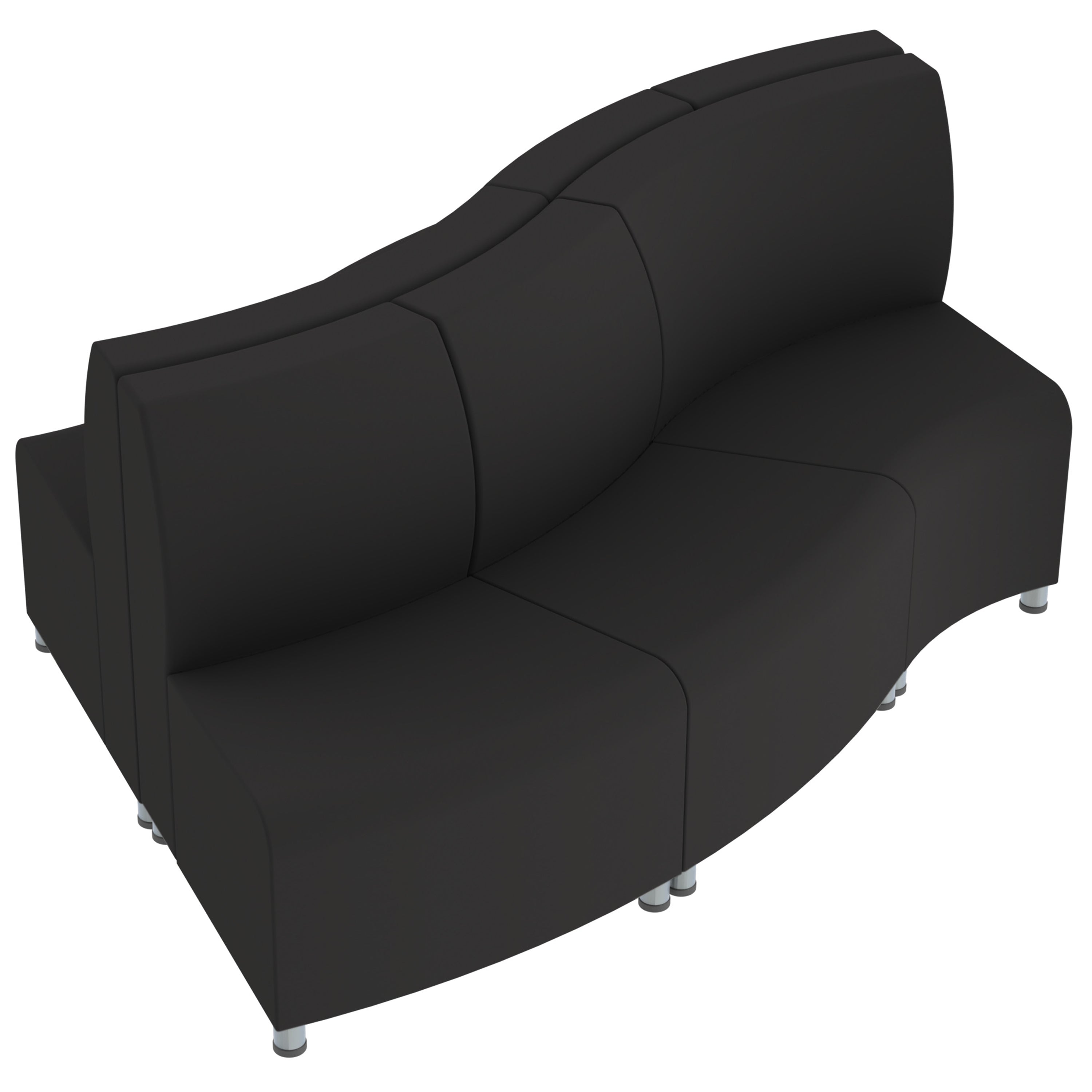 Pro Series Connect Edged Ripple Seating, 6-Piece Set - Black