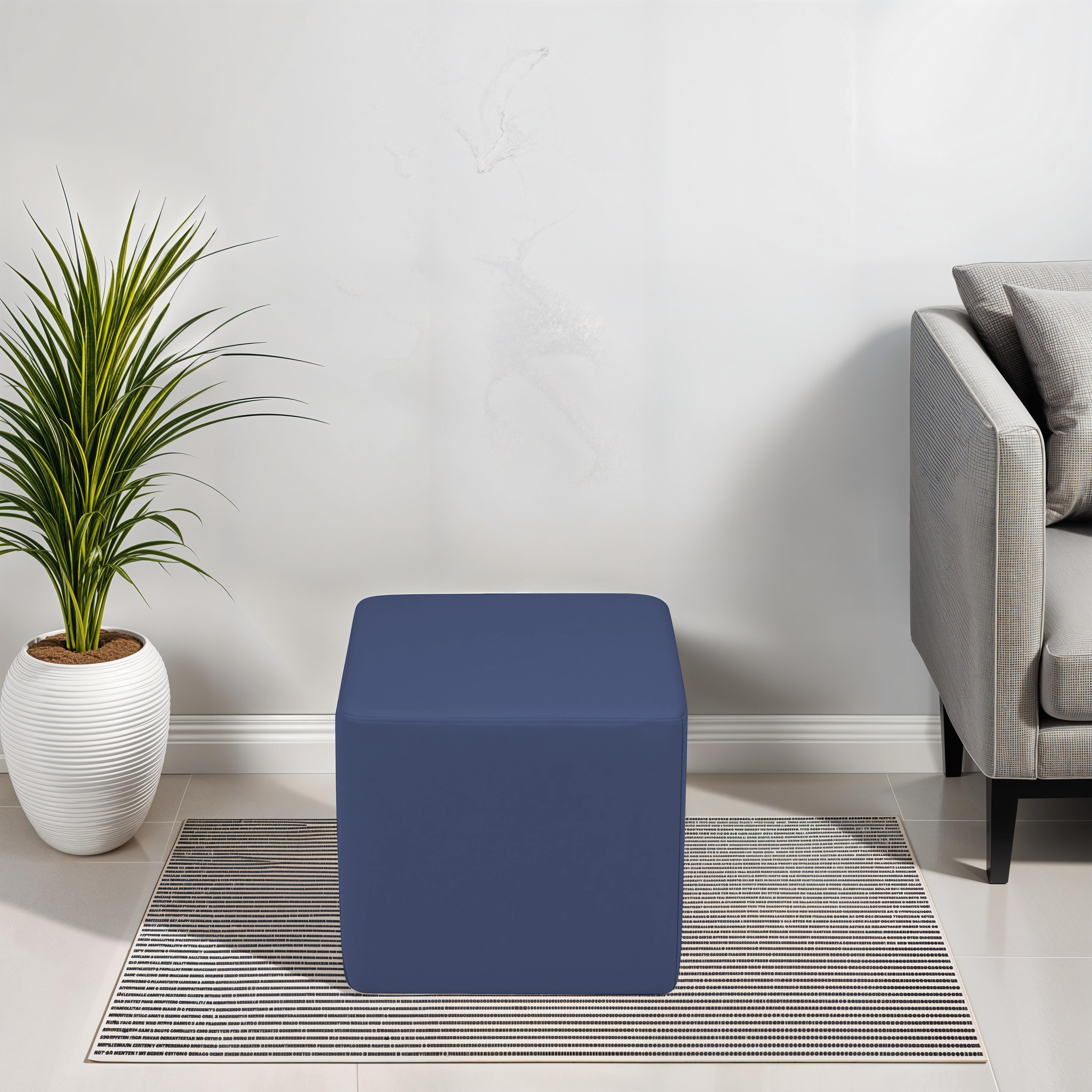 Pro Series Upholstered Square Ottoman 18" Height - Navy
