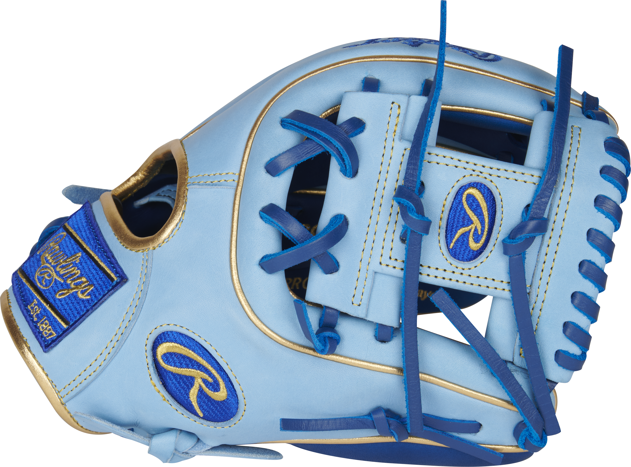 Rawlings Heart Of The Hide With Contour Technology 11.25-Inch Baseball Glove - Right Hand Thrower - Royal/Columbia Blue