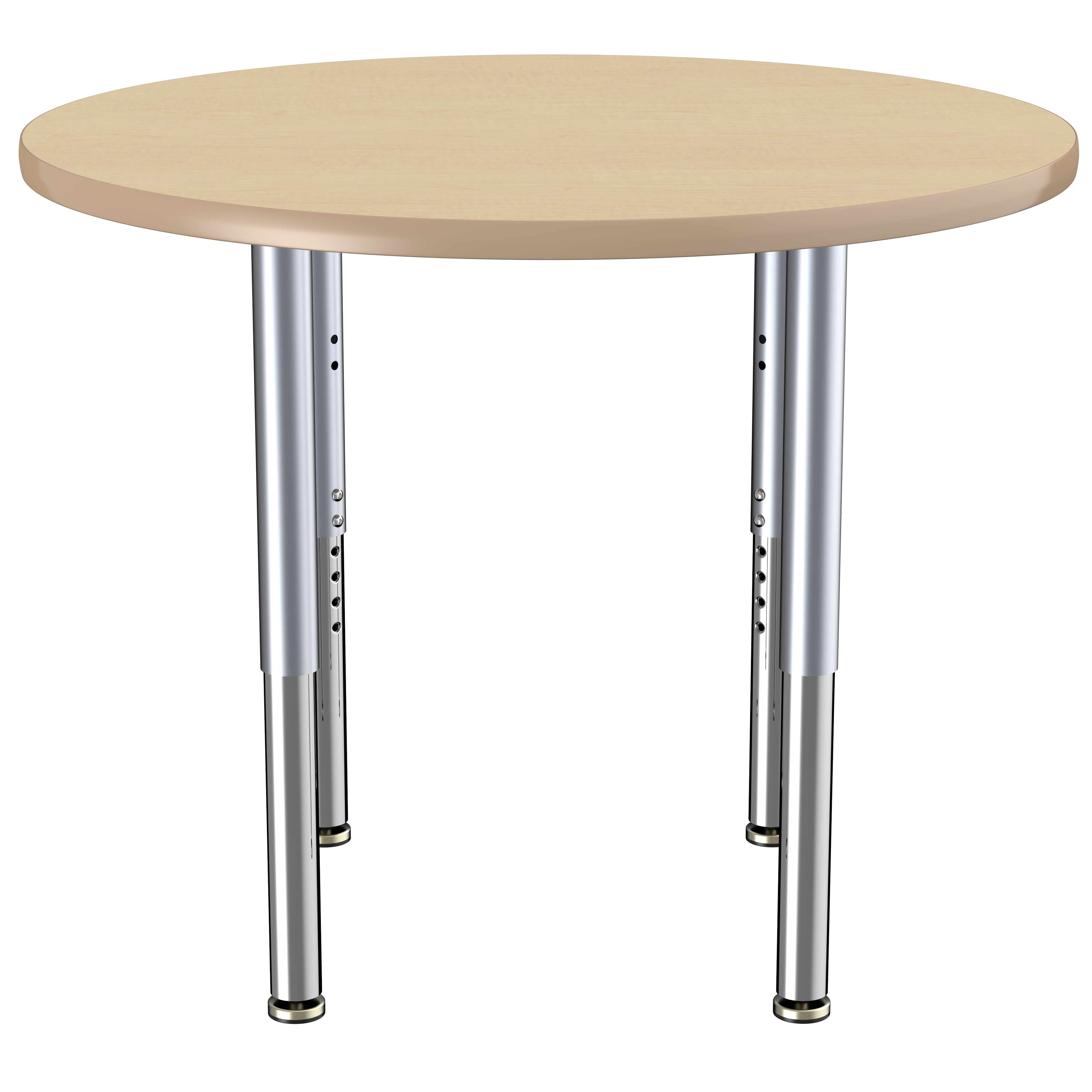 36" Round T-Molding Activity Table with Adjustable Super Legs - Maple/Maple/Silver