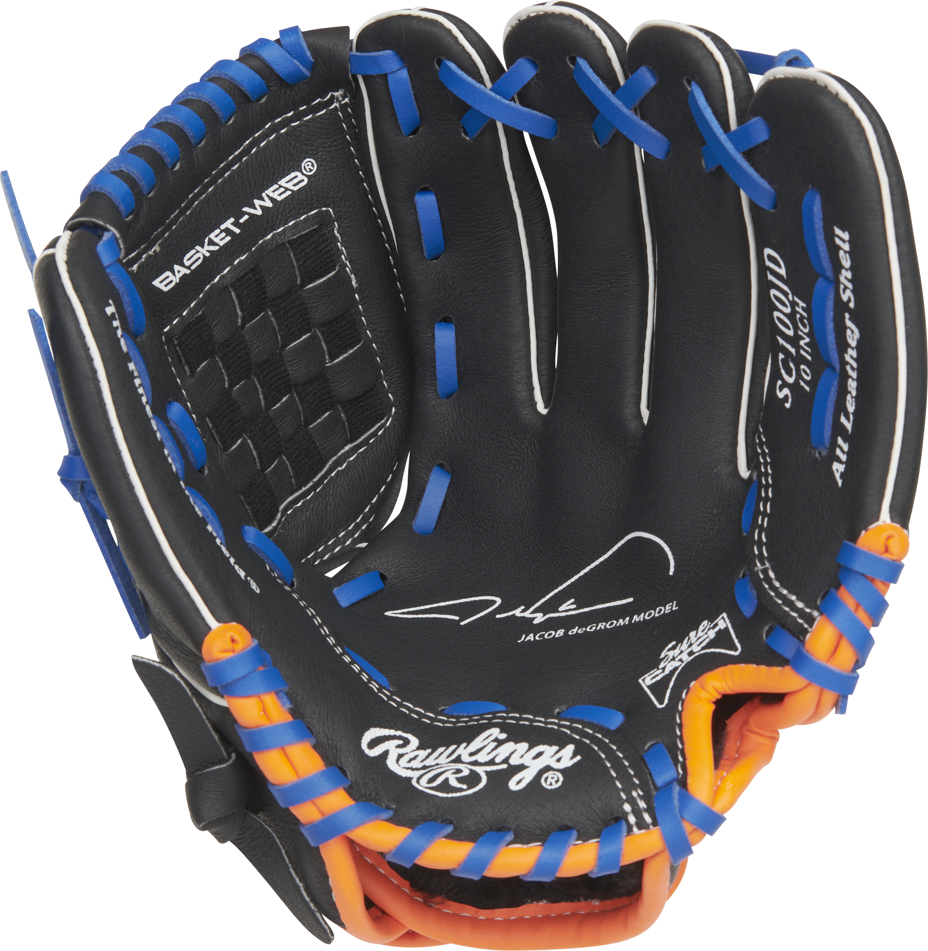 Rawlings Sure Catch Series Youth  Jacob Degrom Signature 10-Inch Baseball Glove - Right Hand Thrower - Black