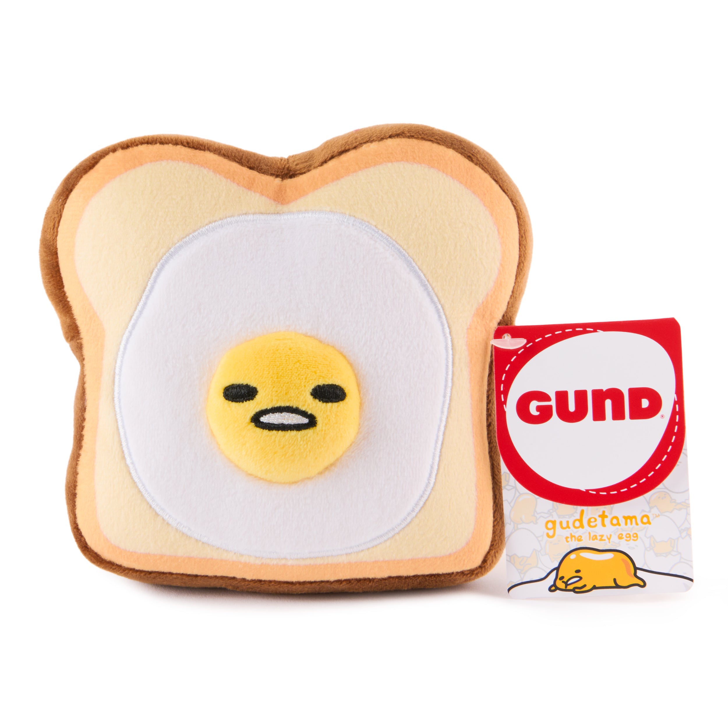 GUND Sanrio Gudetama The Lazy Egg Stuffed Animal, Gudetama Egg Toast Plush Toy for Ages 1 and Up, 5”