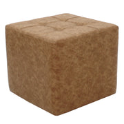Rustic Tufted Square Ottoman 16" Height - Pecan