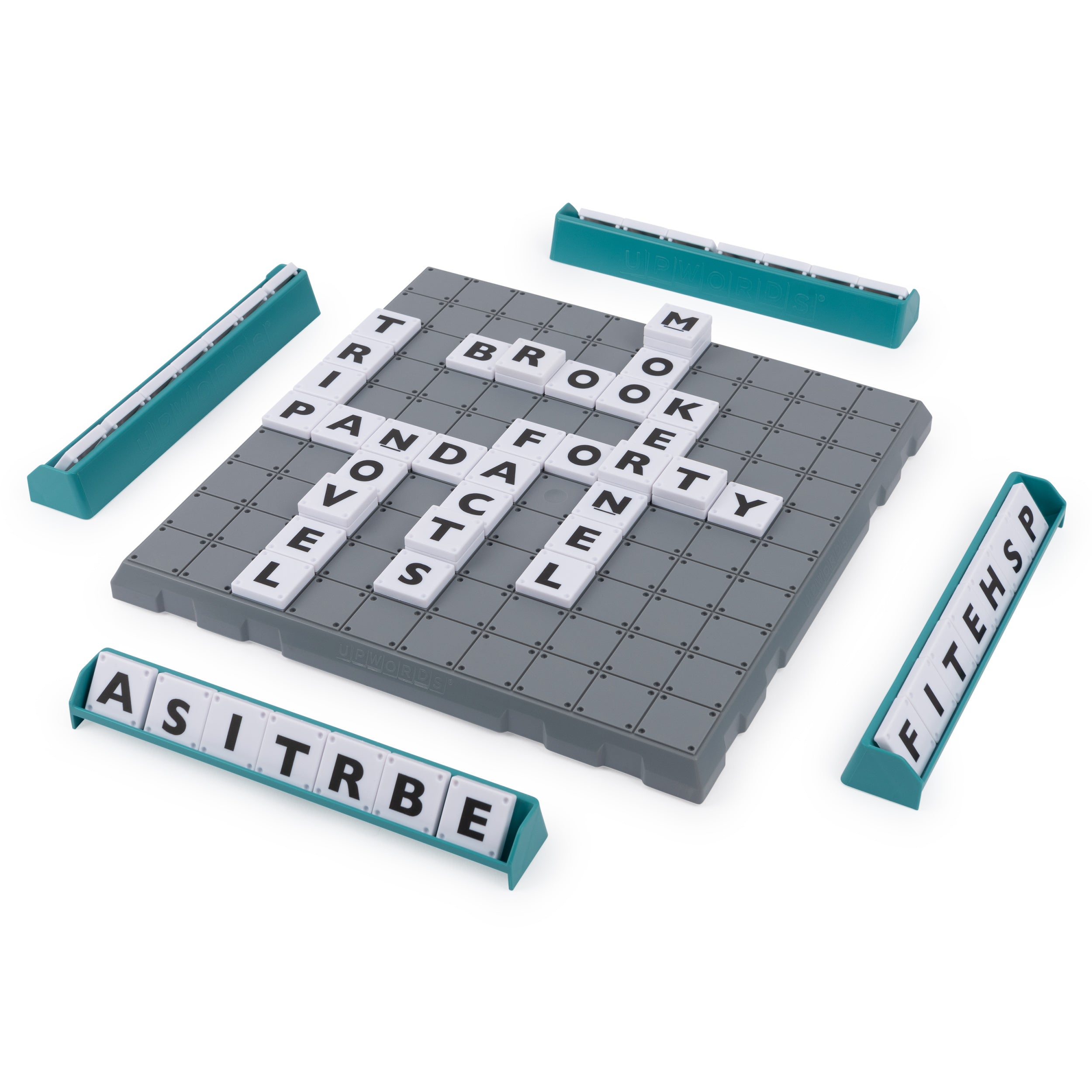 Spin Master Games, Upwords, The Stackable Word Game: 2023 Edition, Includes Rotating Board & Letter Tiles, Classic Crossword Activity for Kids & Family, 3-6 Players, for Ages 8+