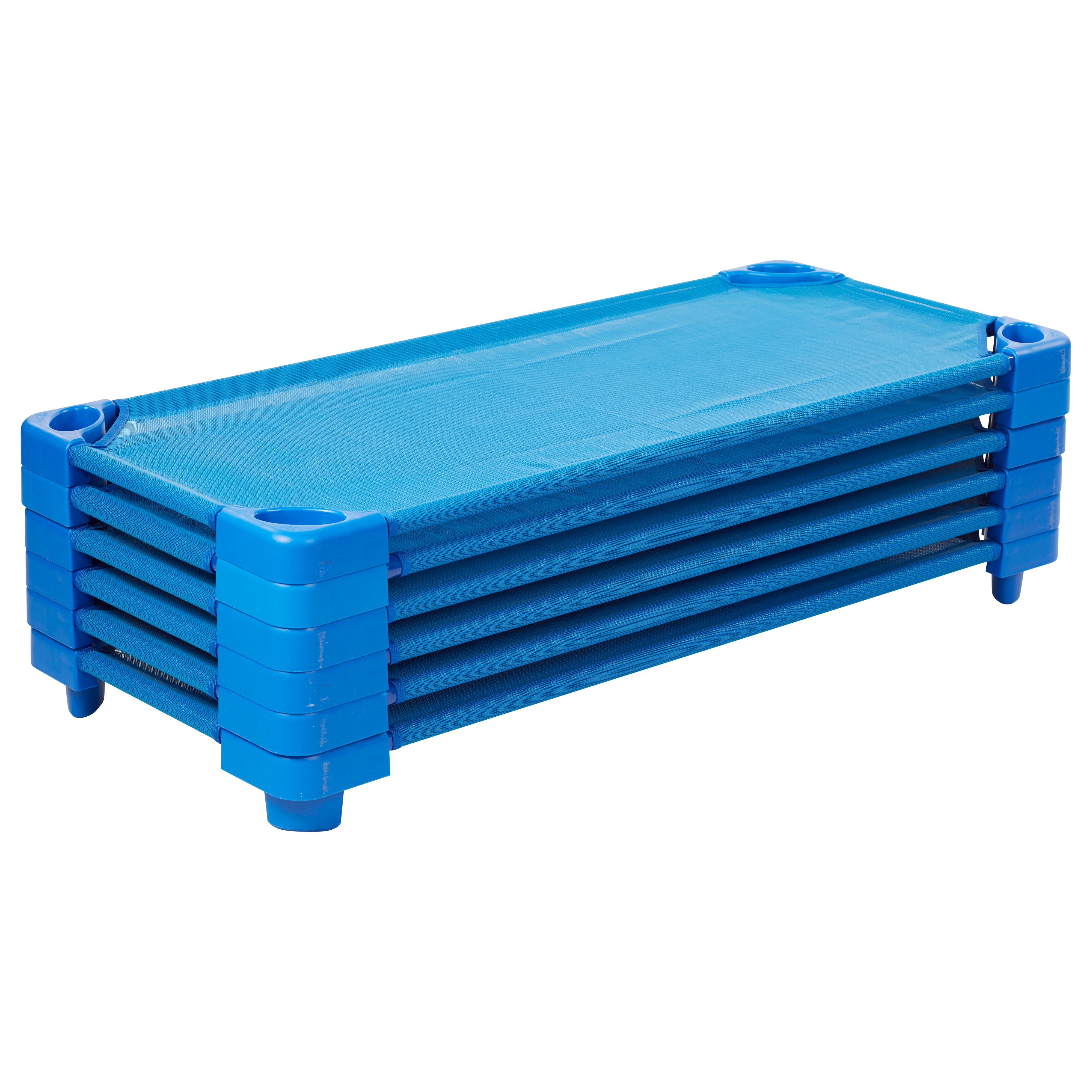 Stackable Kiddie Cot Standard Ready-to-Assemble 6-Pack - Blue