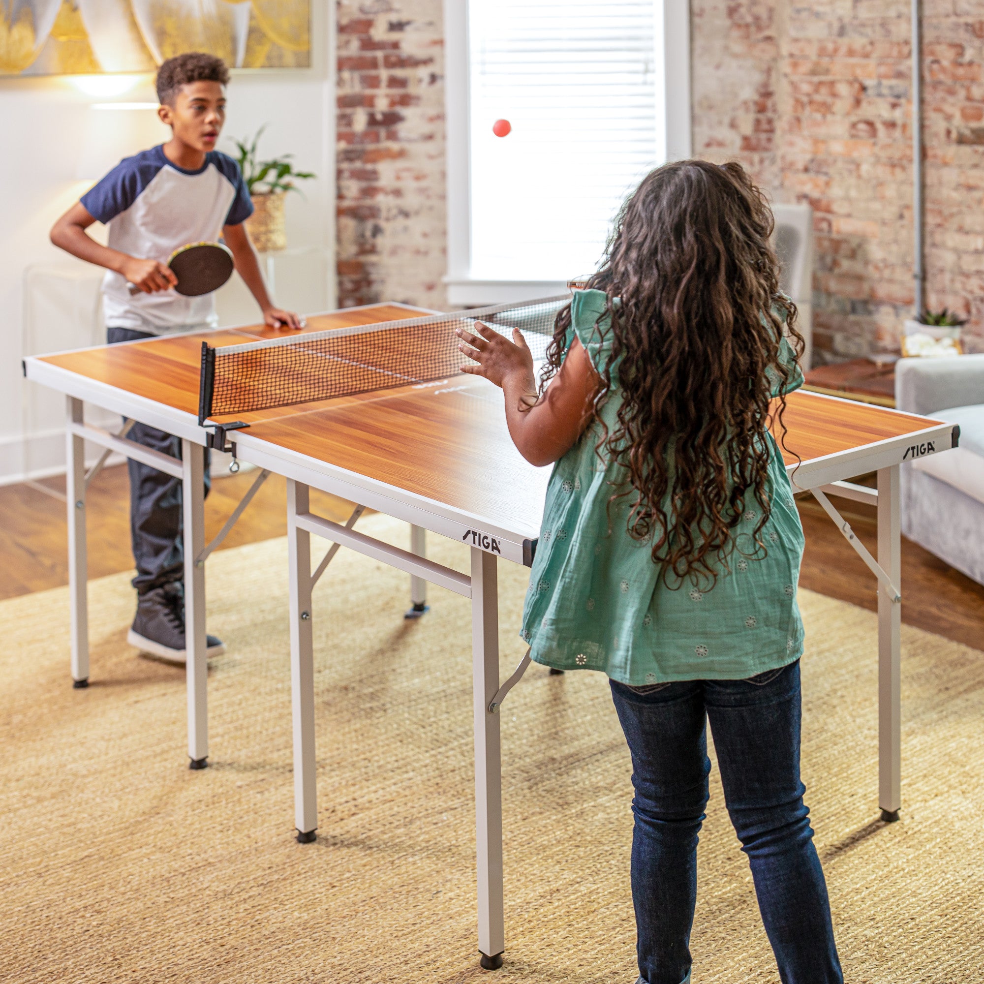 Space Saver Table Tennis Table 71" L X 40.5" W X 30" H, Woodgrain
