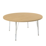 48" Round Thermofused Woodgrain Activity Table with Standard Legs - Maple Grain/White