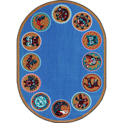 The Circle 5'4" x 7'8" Oval area rug in color Multi