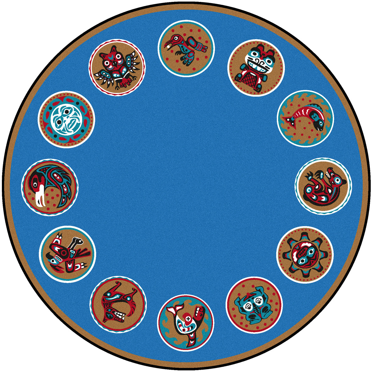 The Circle 13'2" Round area rug in color Multi