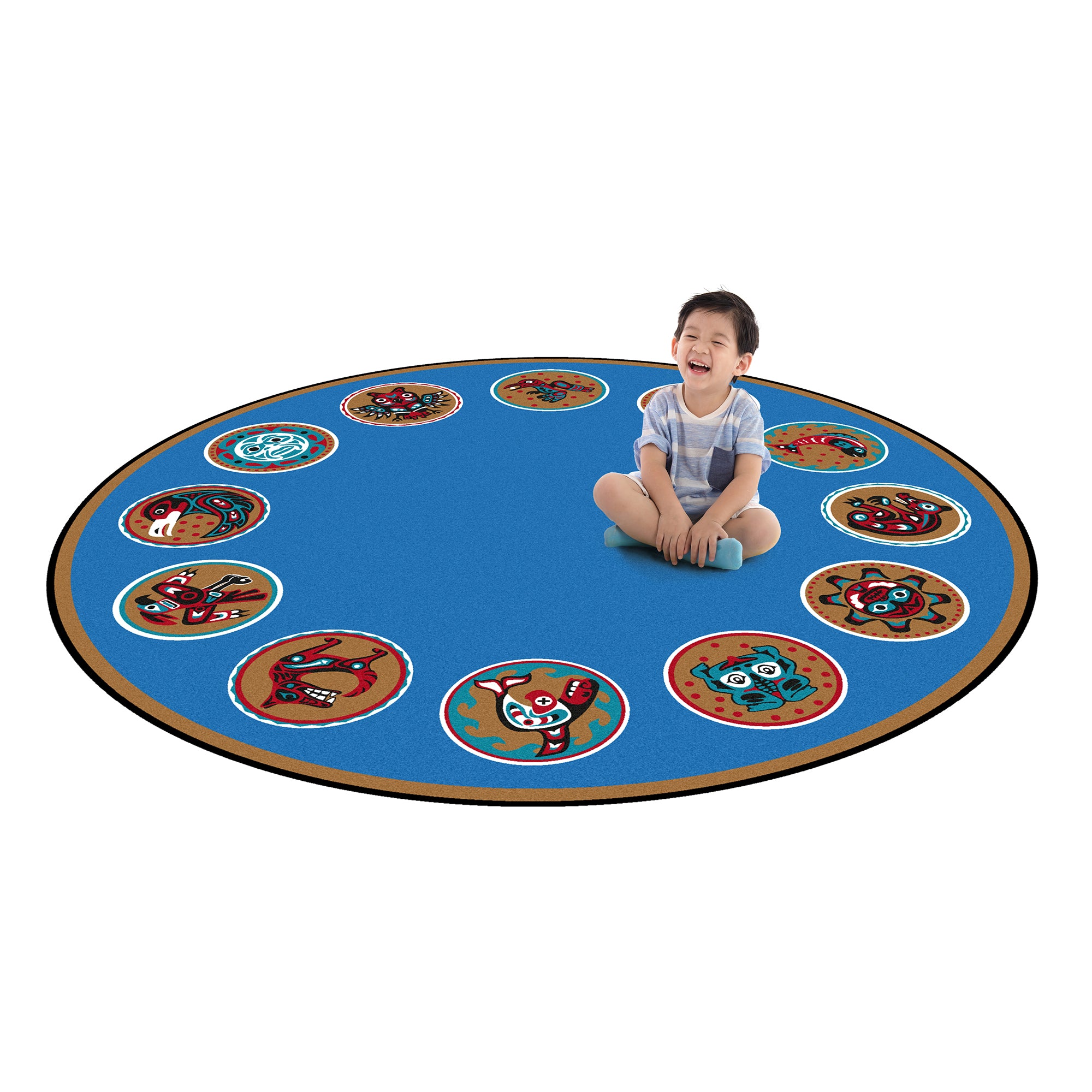 The Circle 7'7" Round area rug in color Multi