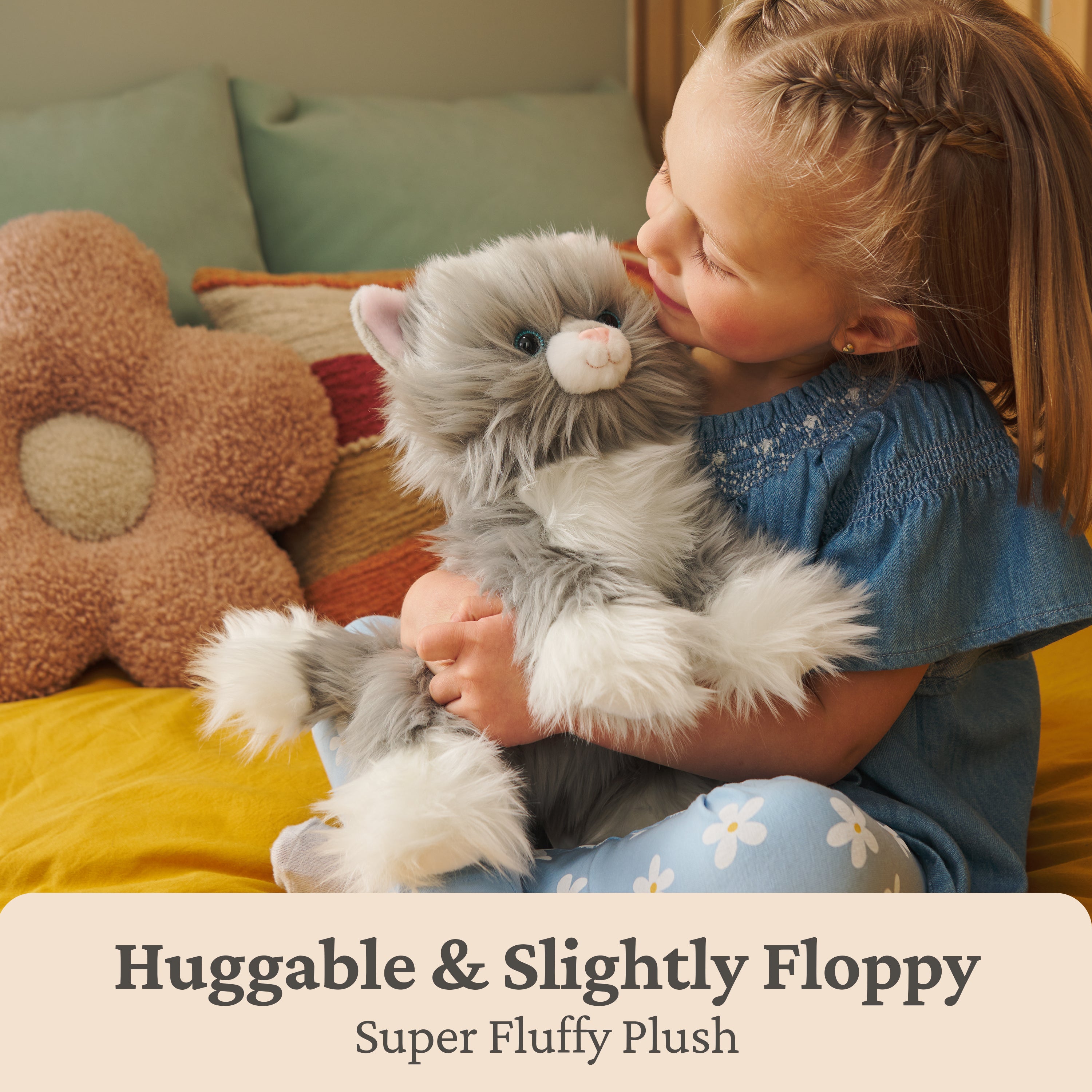 GUND Camilla Kitten Plush, Premium Cat Stuffed Animal for Ages 1 and Up, Gray/White, 9”