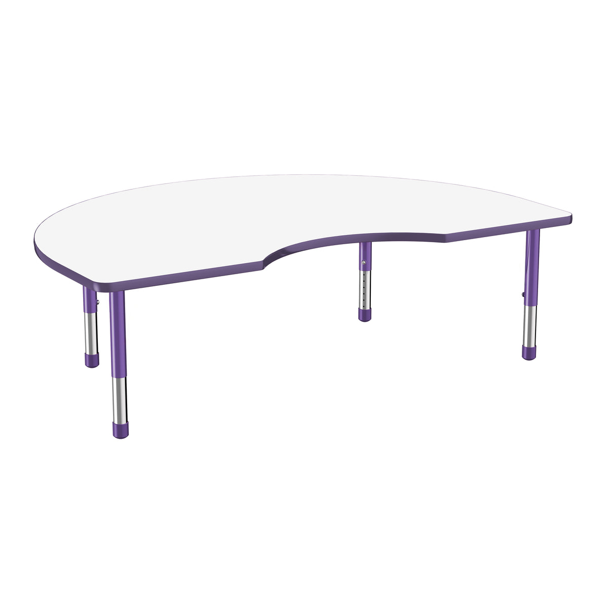 48" x 72" Kidney Dry-Erase Activity Table with Adjustable Chunky Legs - Whiteboard/Eggplant/Purple